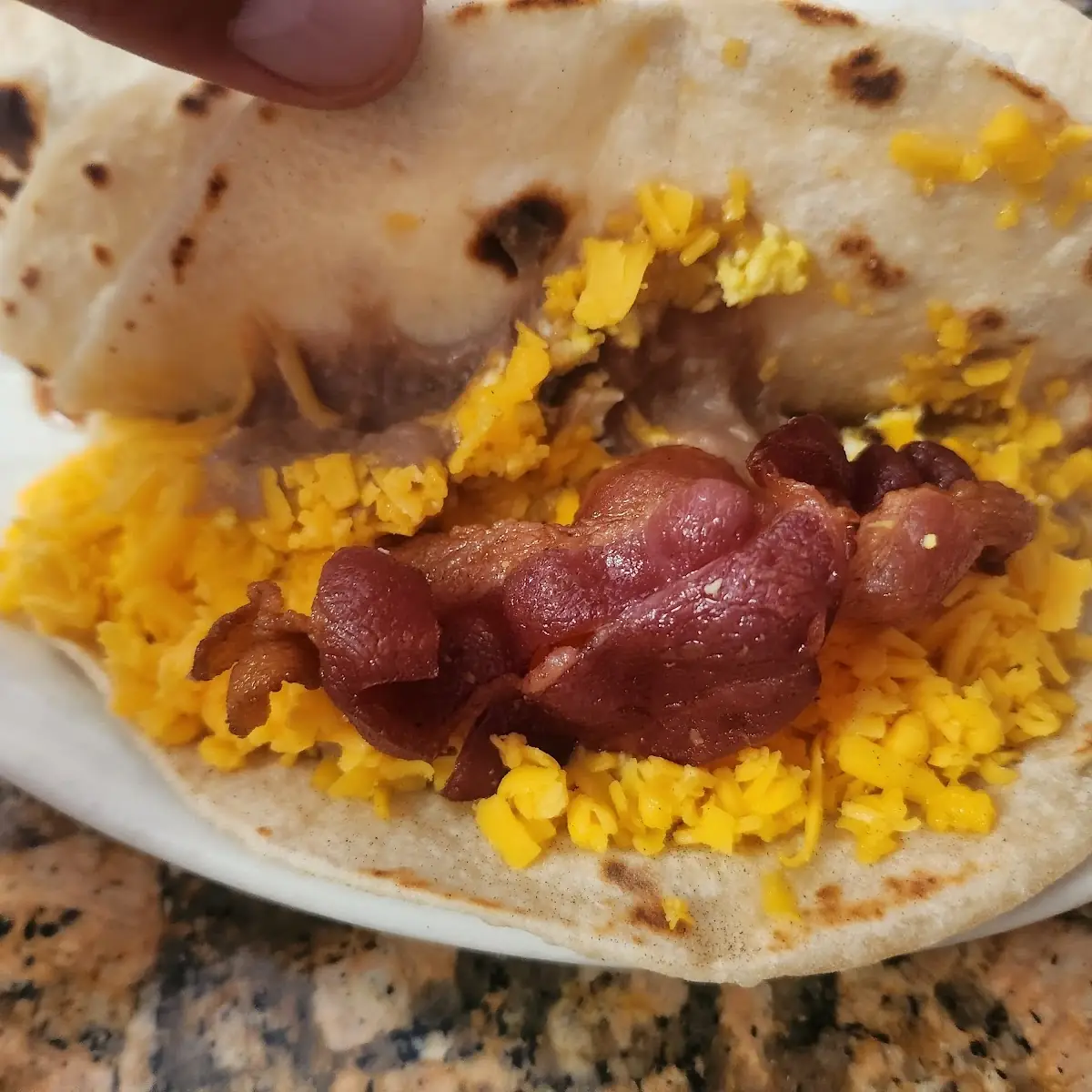 Crispy Bacon and Egg Taco