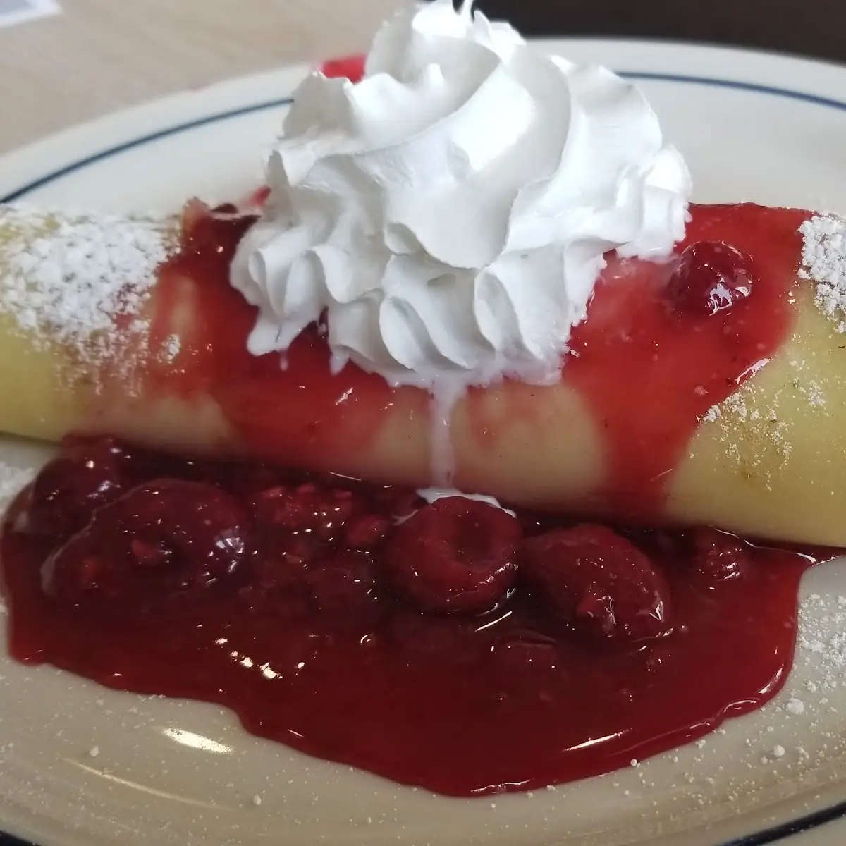 Raspberry Cheesecake Cream Cheese Crepes