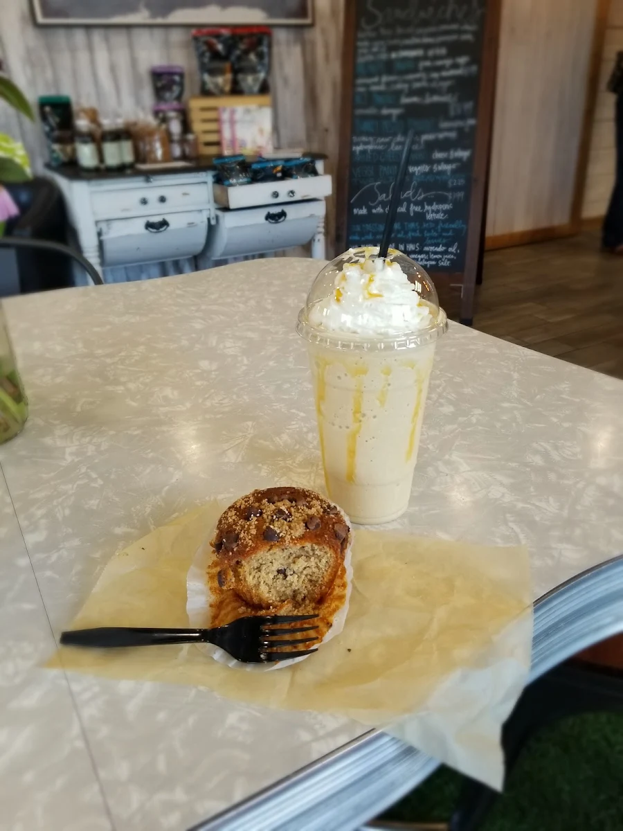White Chocolate Frappuccino and Chocolate Chip Muffin
