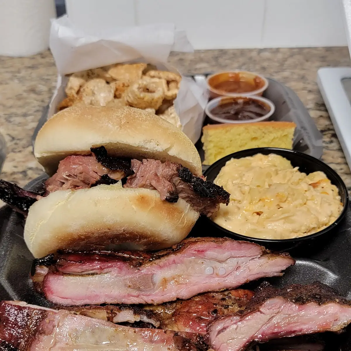 Ribs and Brisket Sandwich
