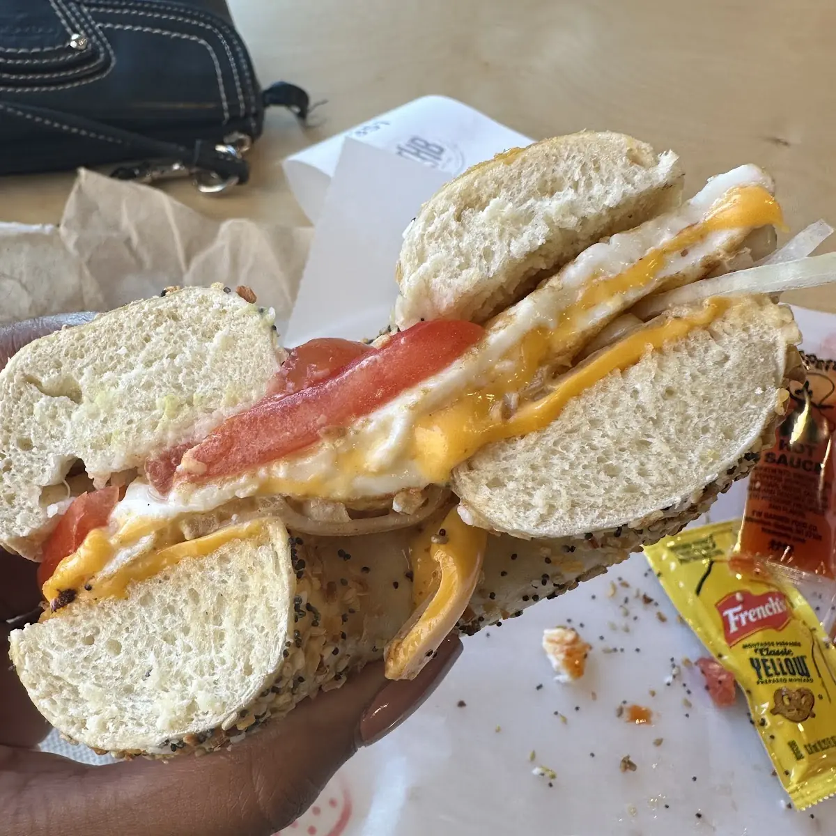 American Cheese and Raw Onions
