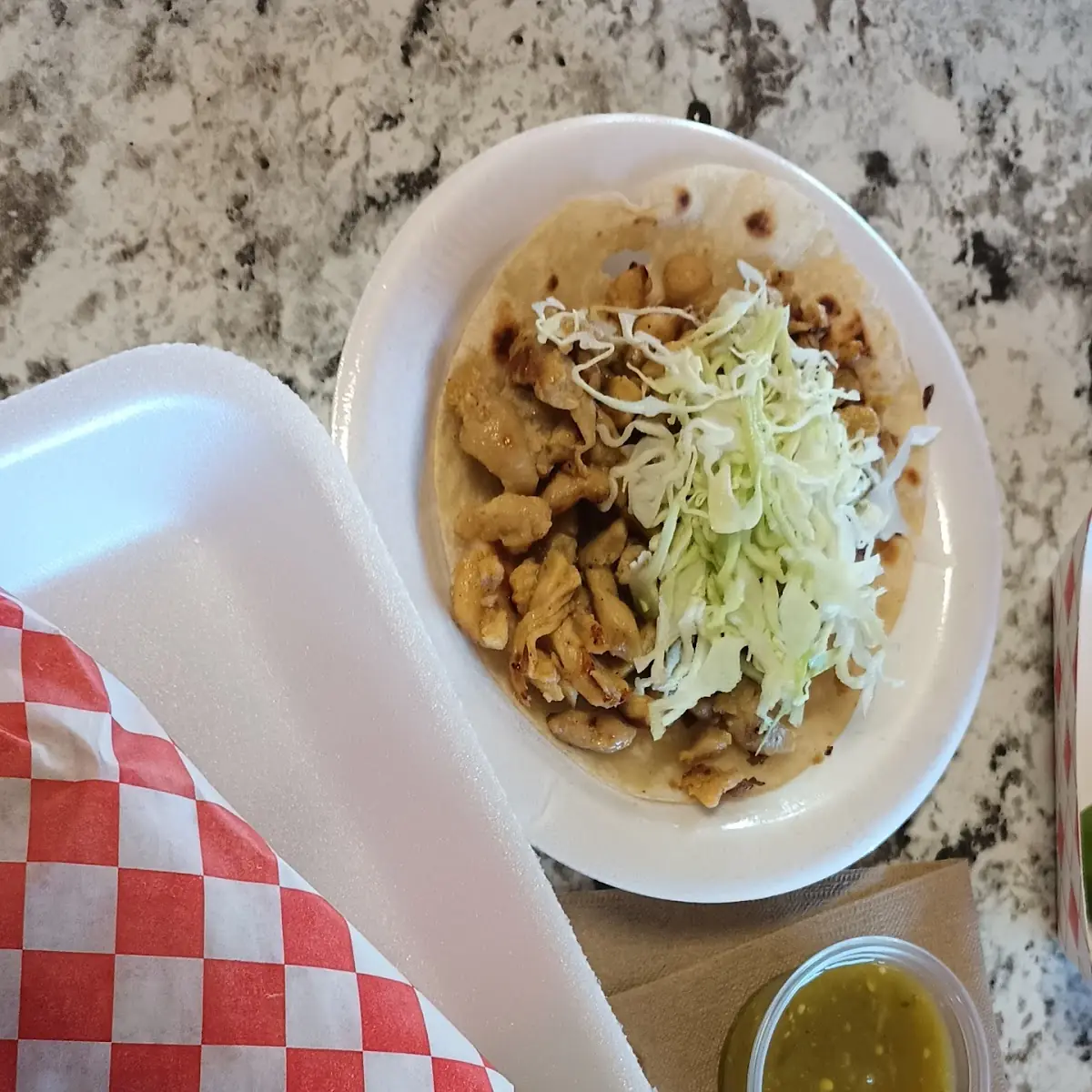 Carne Asada Burrito and Chicken Taco