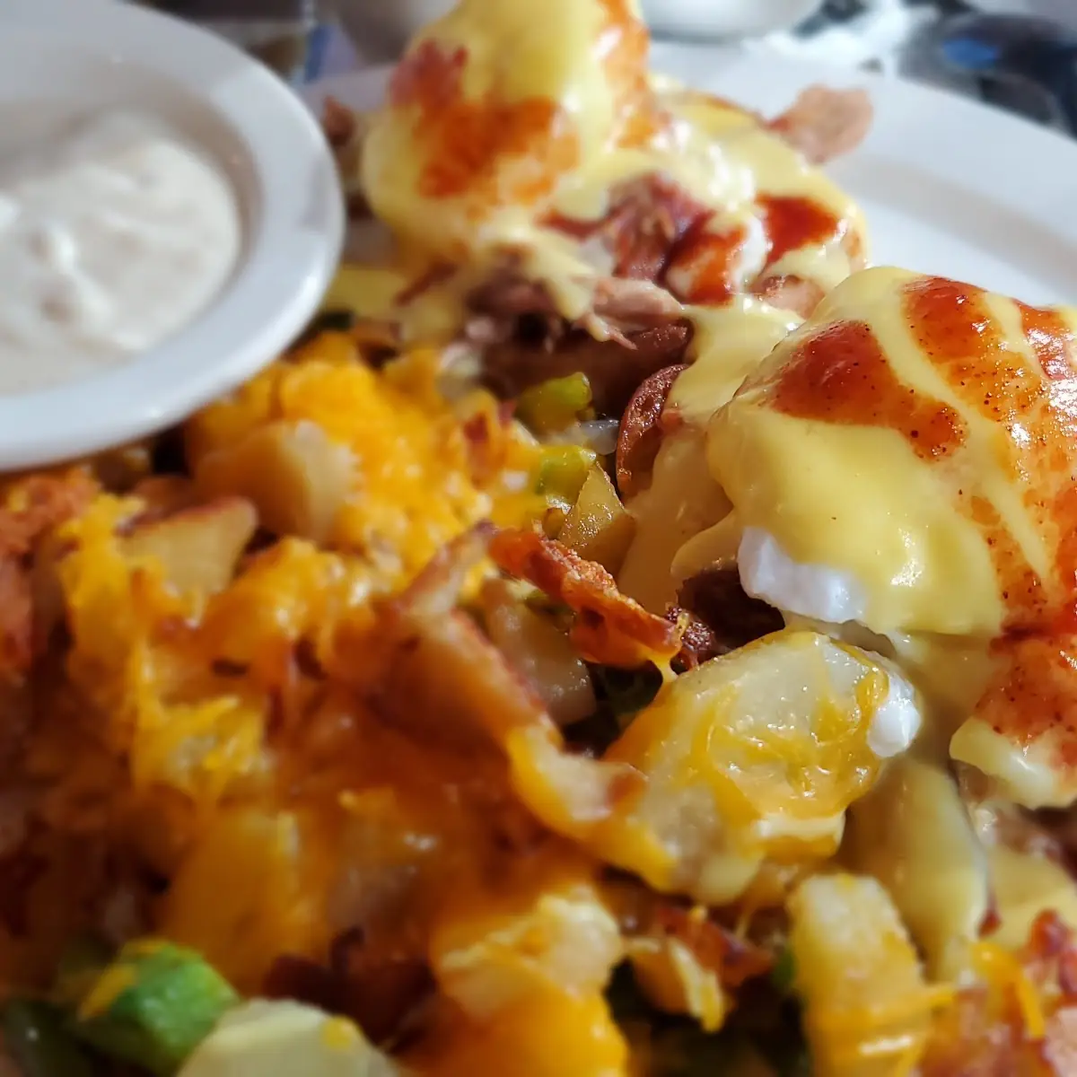 Pulled Pork Benedict with Hashbrown Casserole