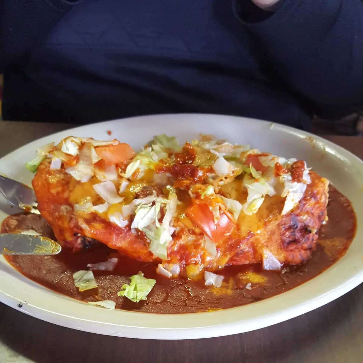 Red Beef Burrito Enchilada Style