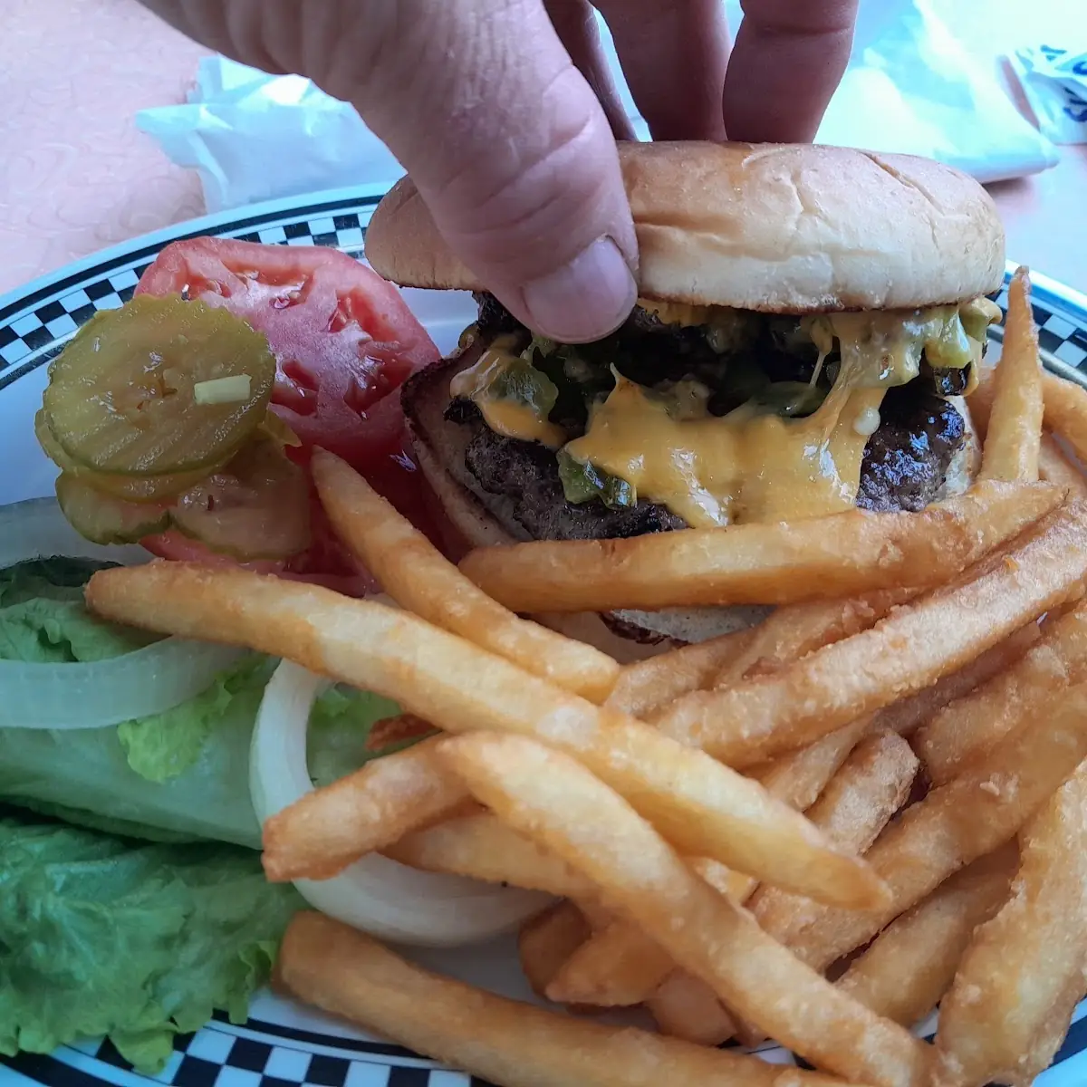 Green Chile Cheeseburger