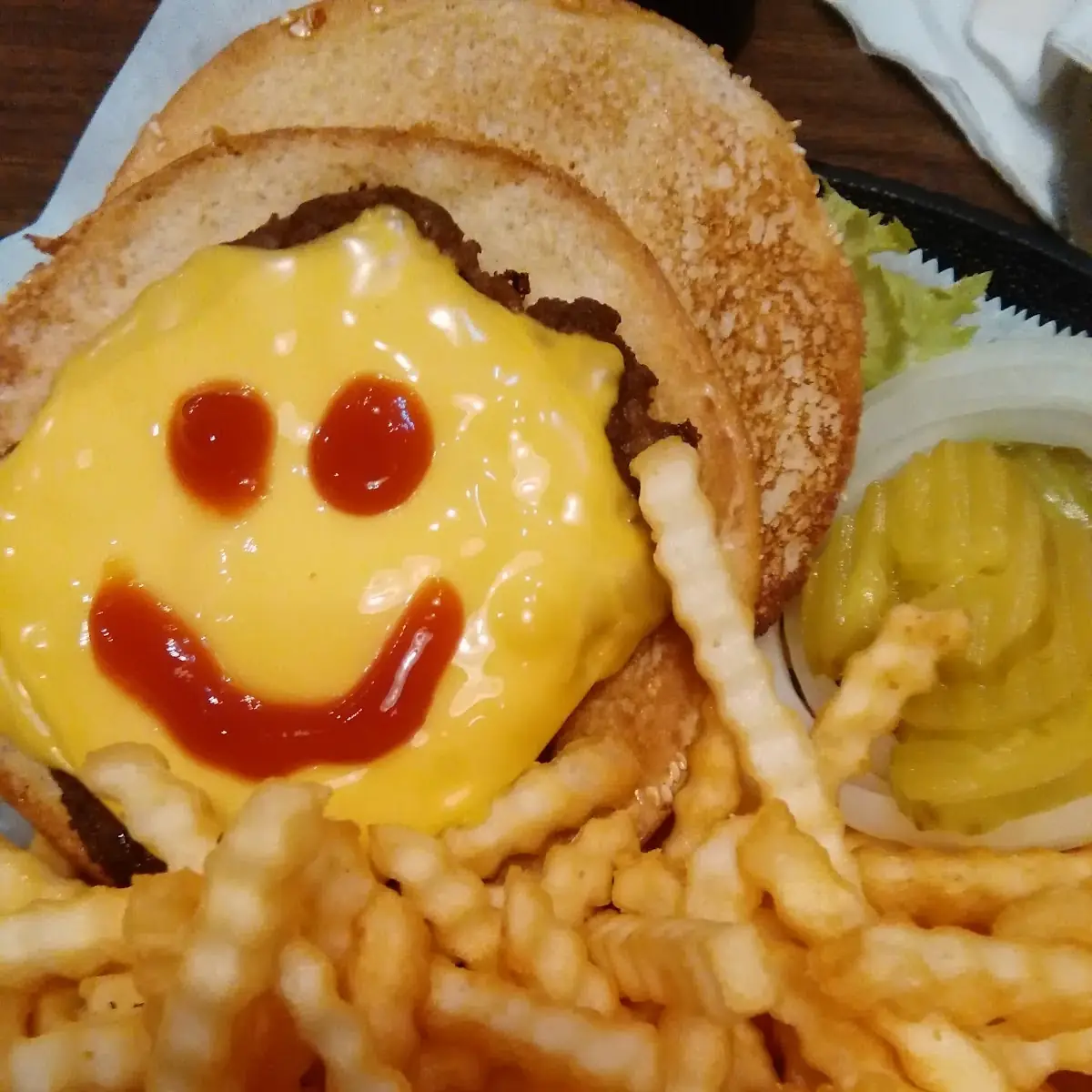 Cheese Burger and Fries