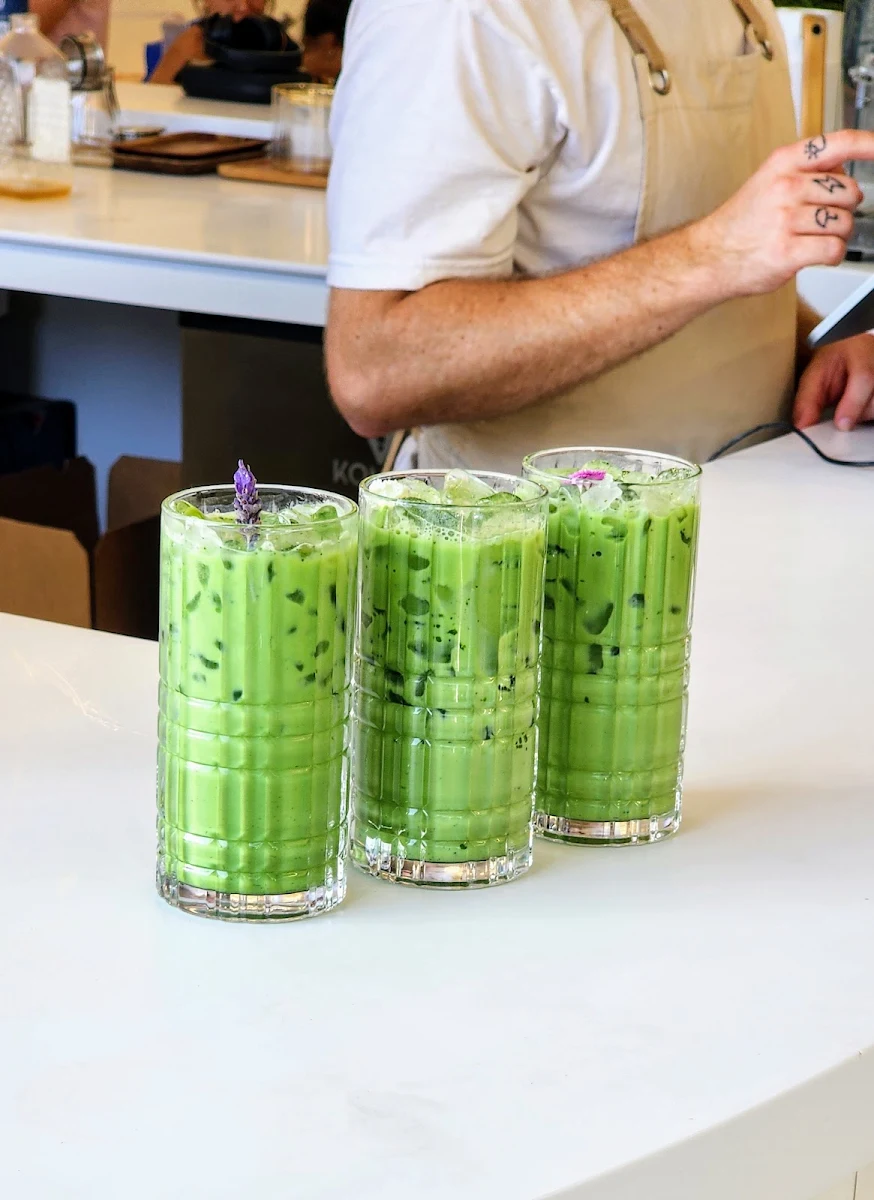 Iced Matcha and Coffee Drinks