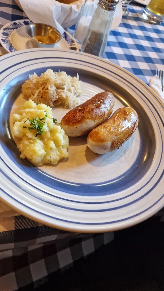Variety of Sausages w Sauerkraut and Potato Salad
