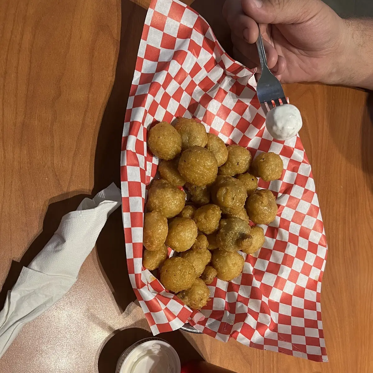 Fried Mushrooms with Ranch Dressing