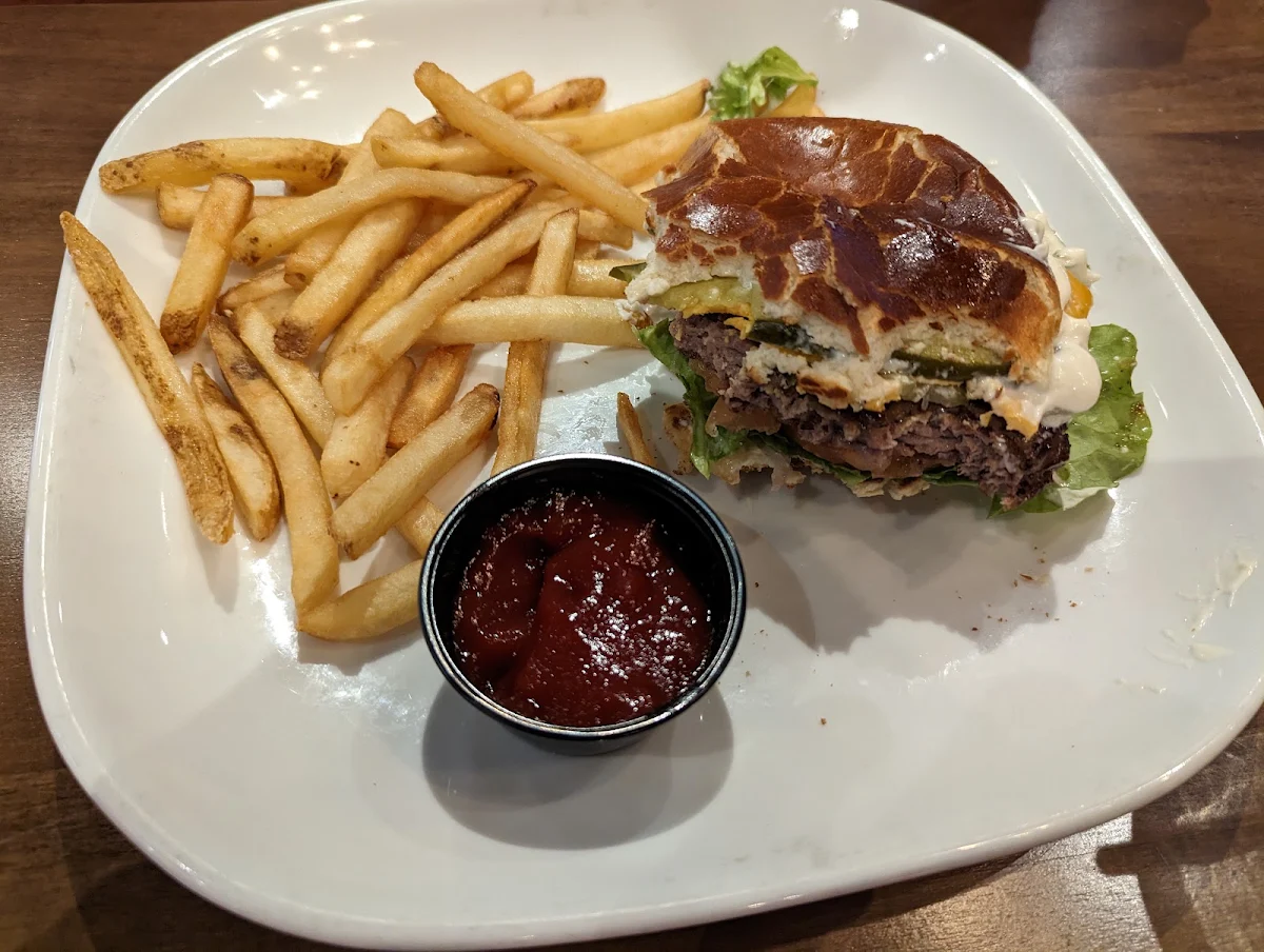 Single Patty Burger and Fries