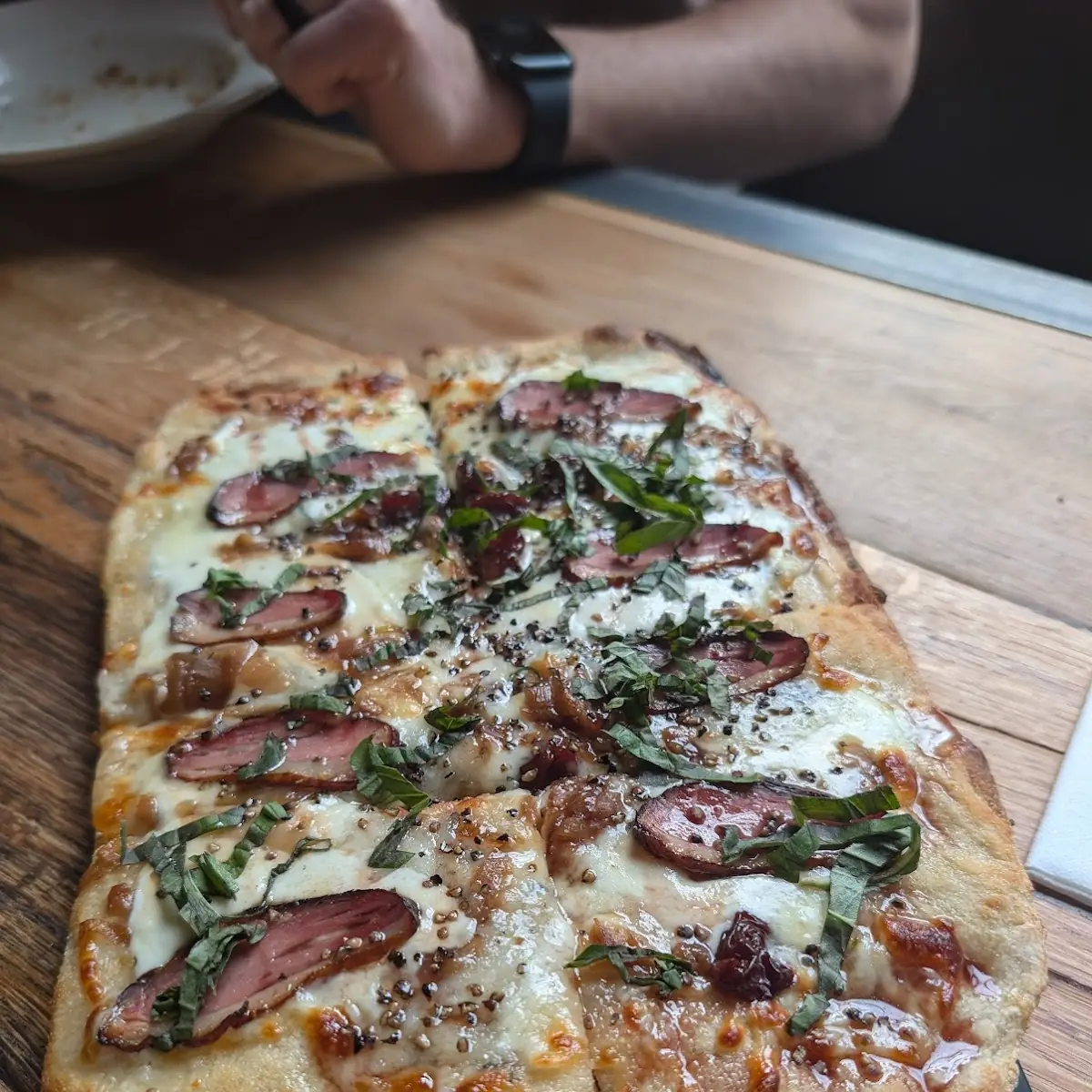 Pasta's Duck Bacon Flatbread Pizza