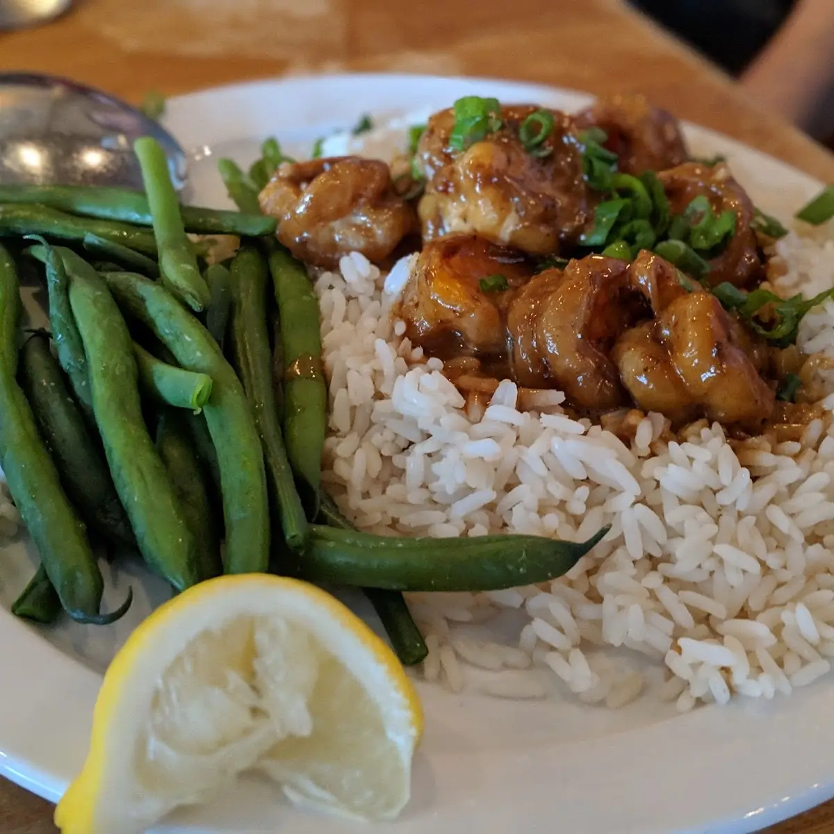 Crawfish Etouffee over Rice with Green Beans