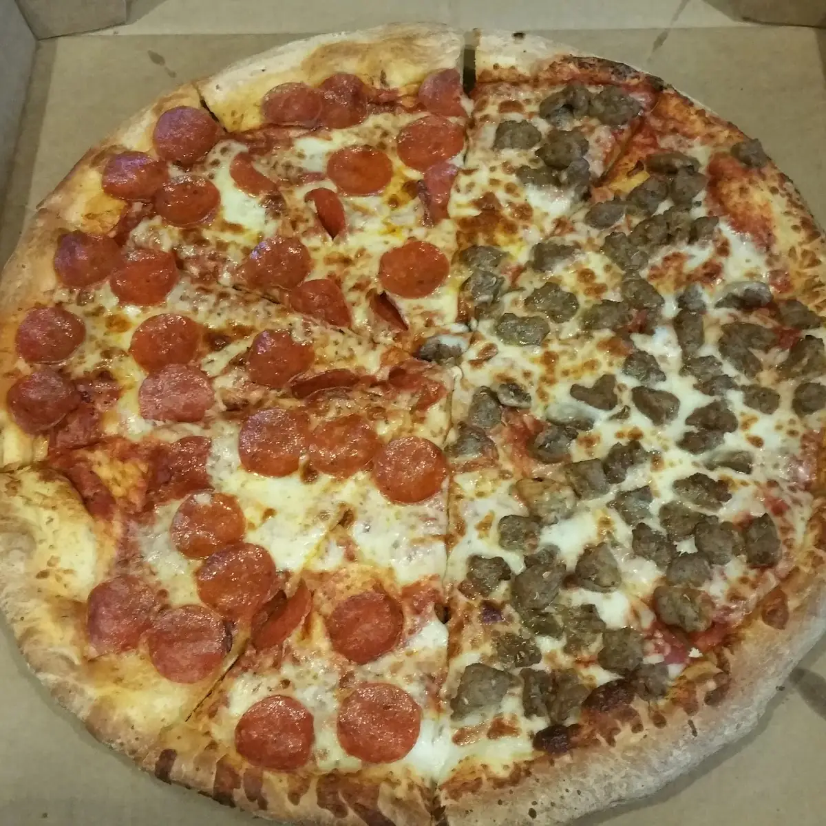 Sausage and Pepperoni Pizza