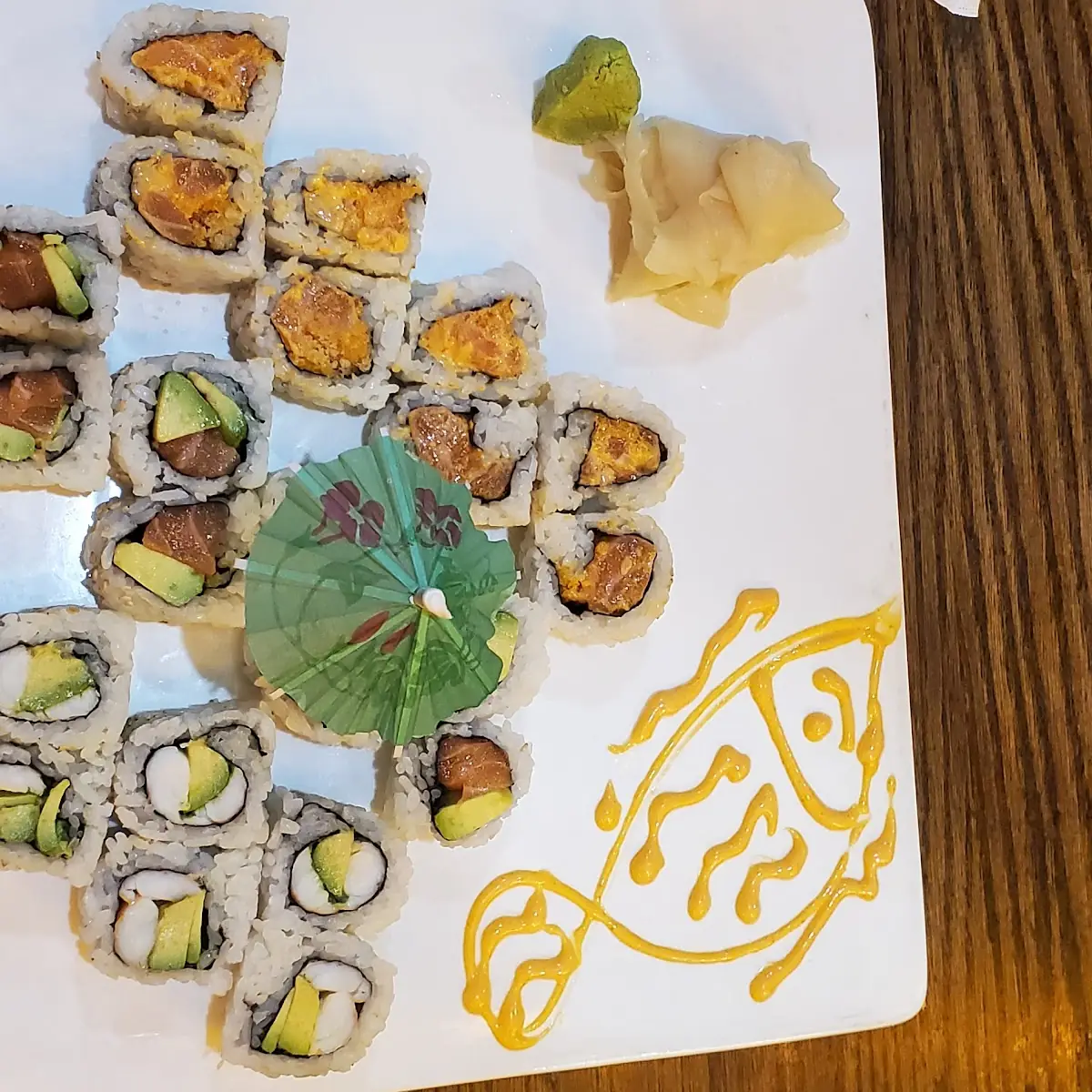 Spider Tempura Roll with Avocado Cucumber Fish Eggs