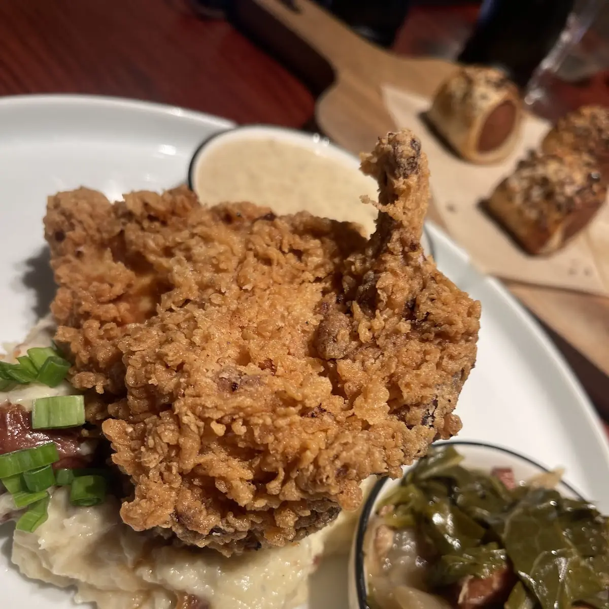 Fried Chicken Mashed Potatoes Collard Greens