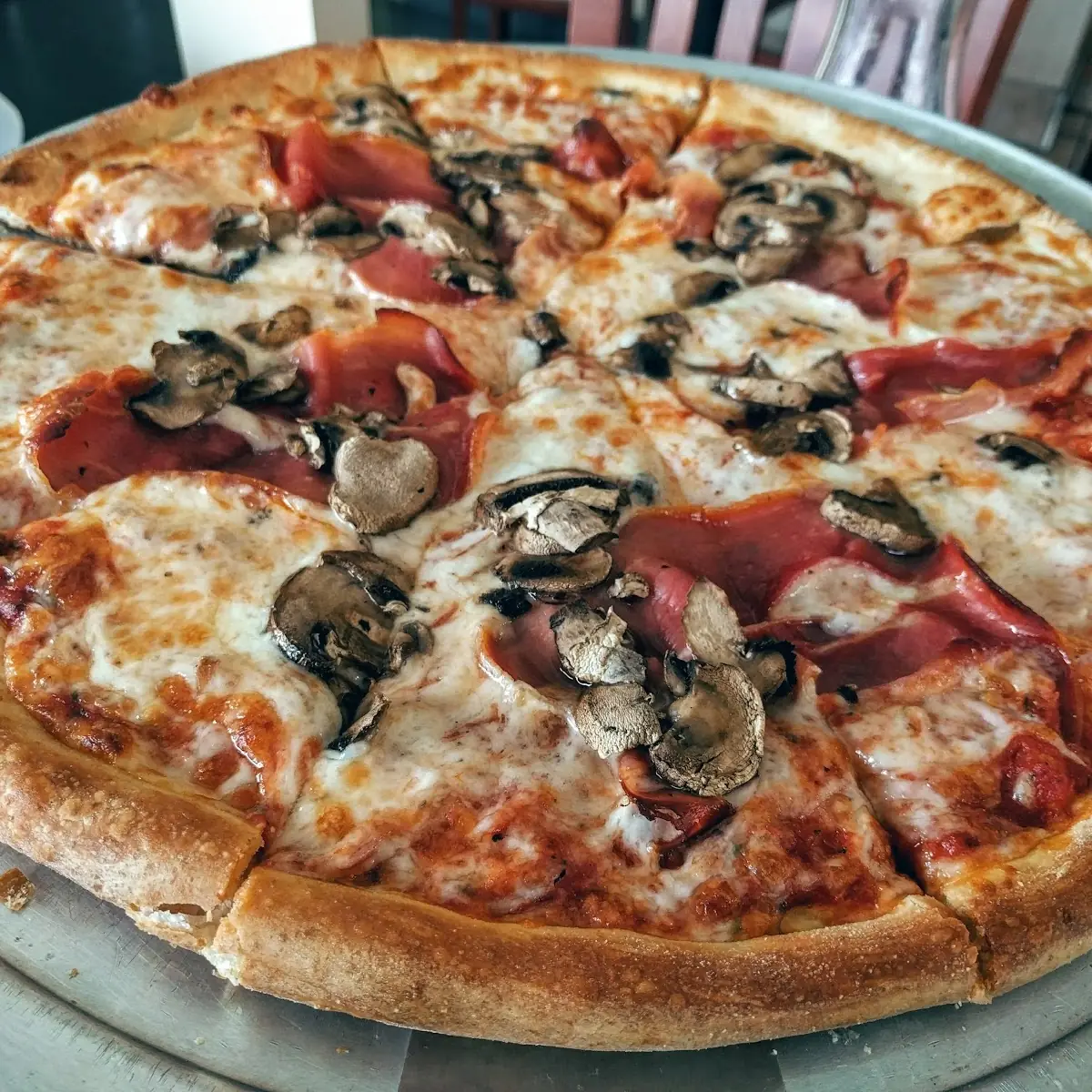 Prosciutto and Mushroom Pizza
