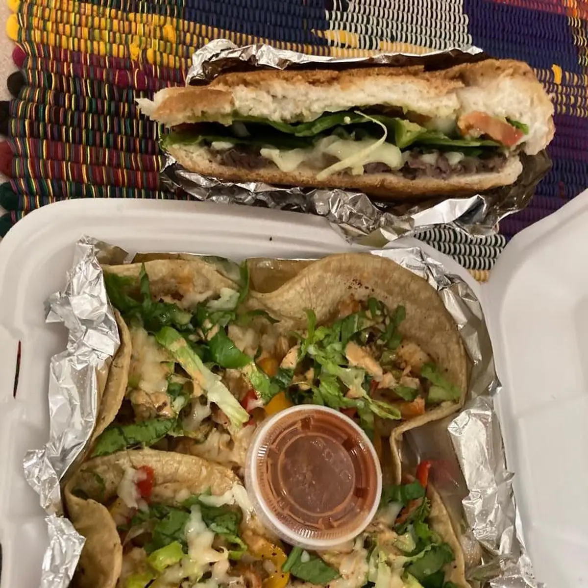 Shrimp Tacos and Torta