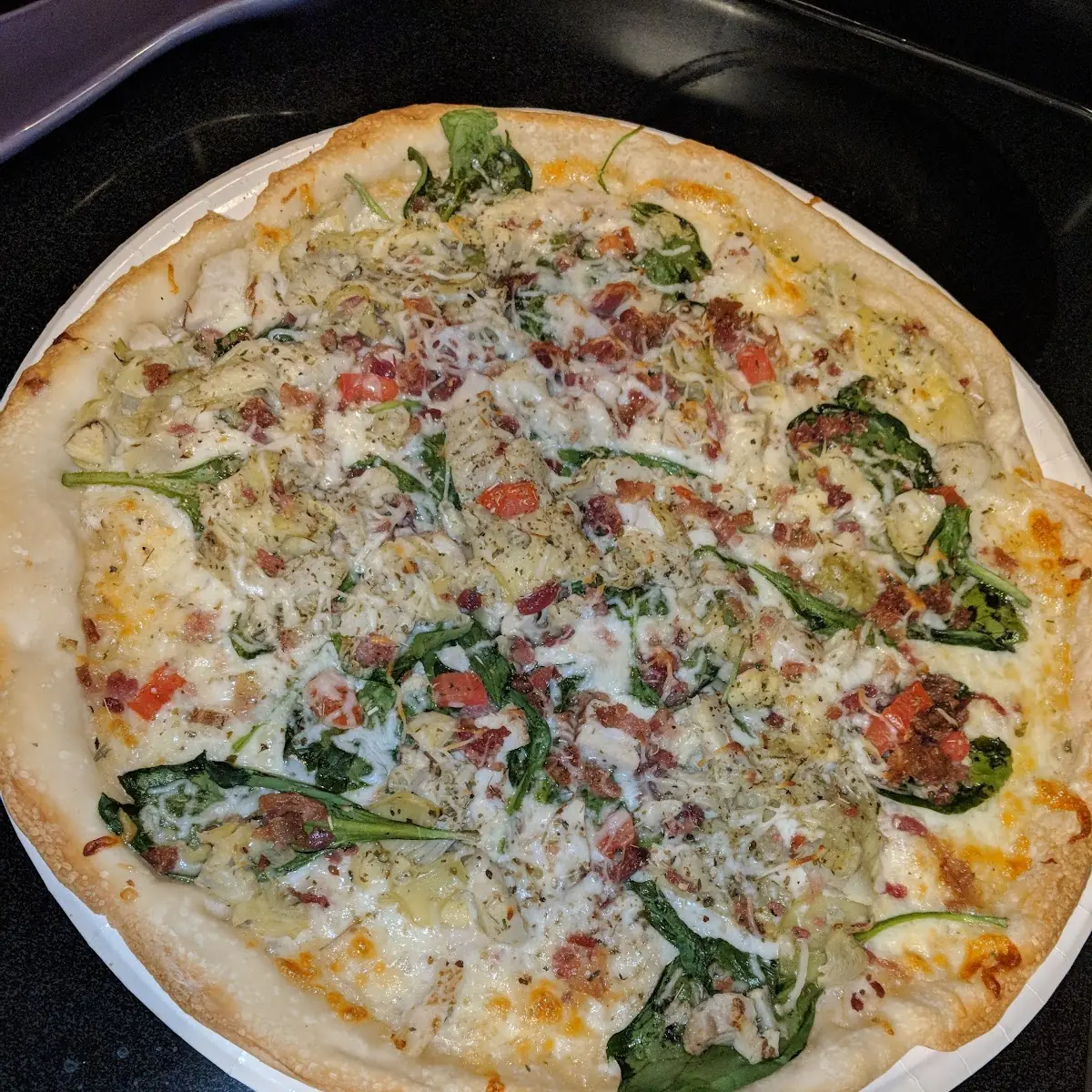 Chicken Alfredo Thin Crust Pizza