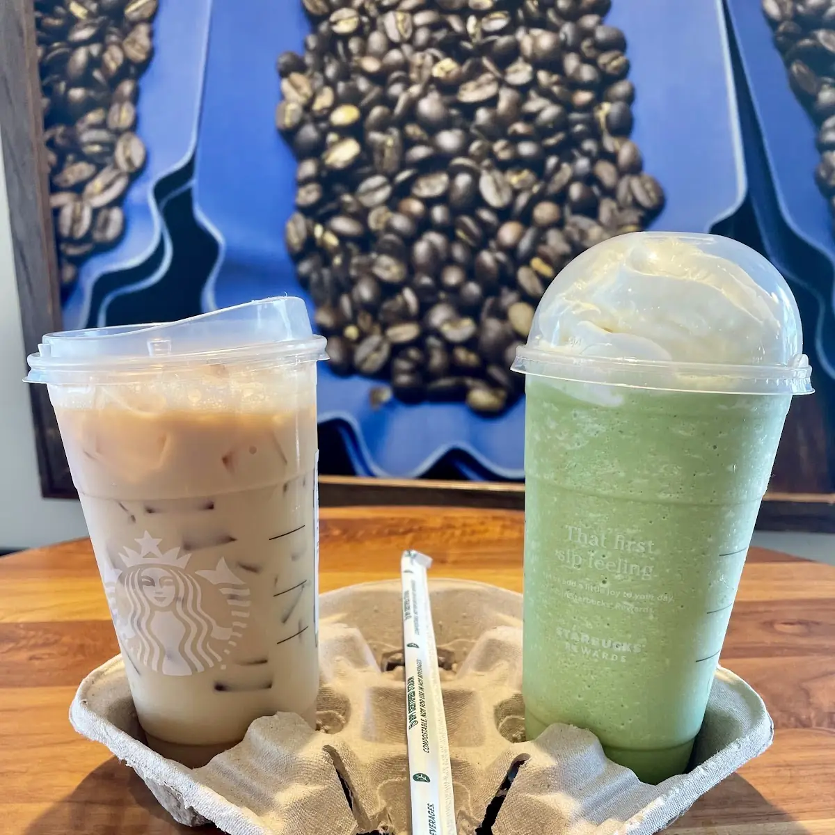 Iced Coffee Latte and Matcha Frappe