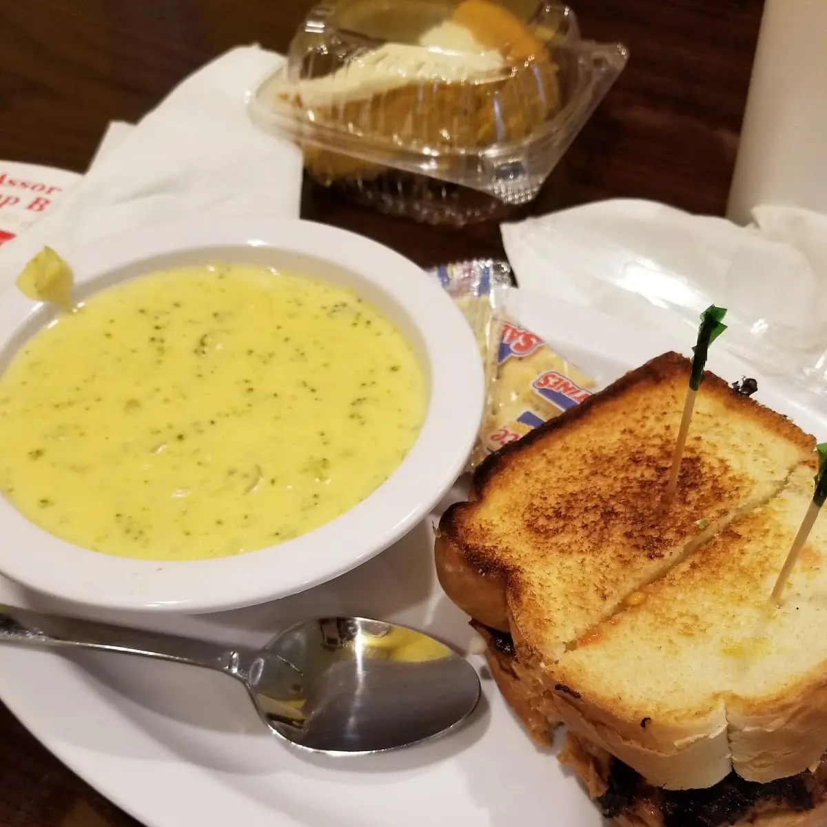 Grilled Cheese & Broccoli Cheddar Soup