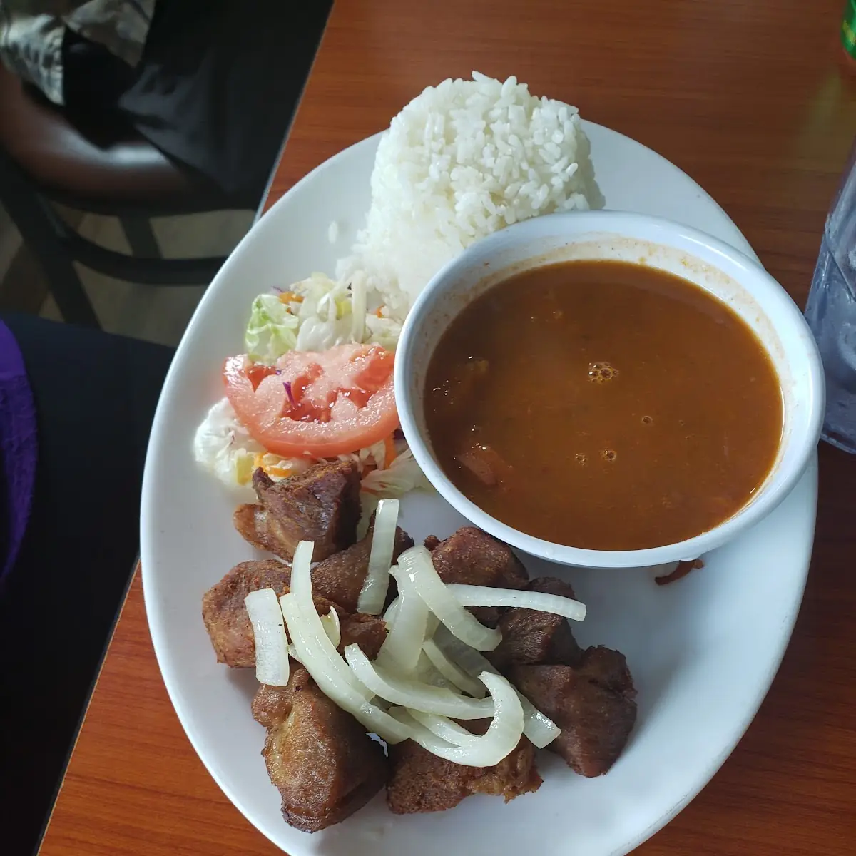 Fried Pork Onions Beans