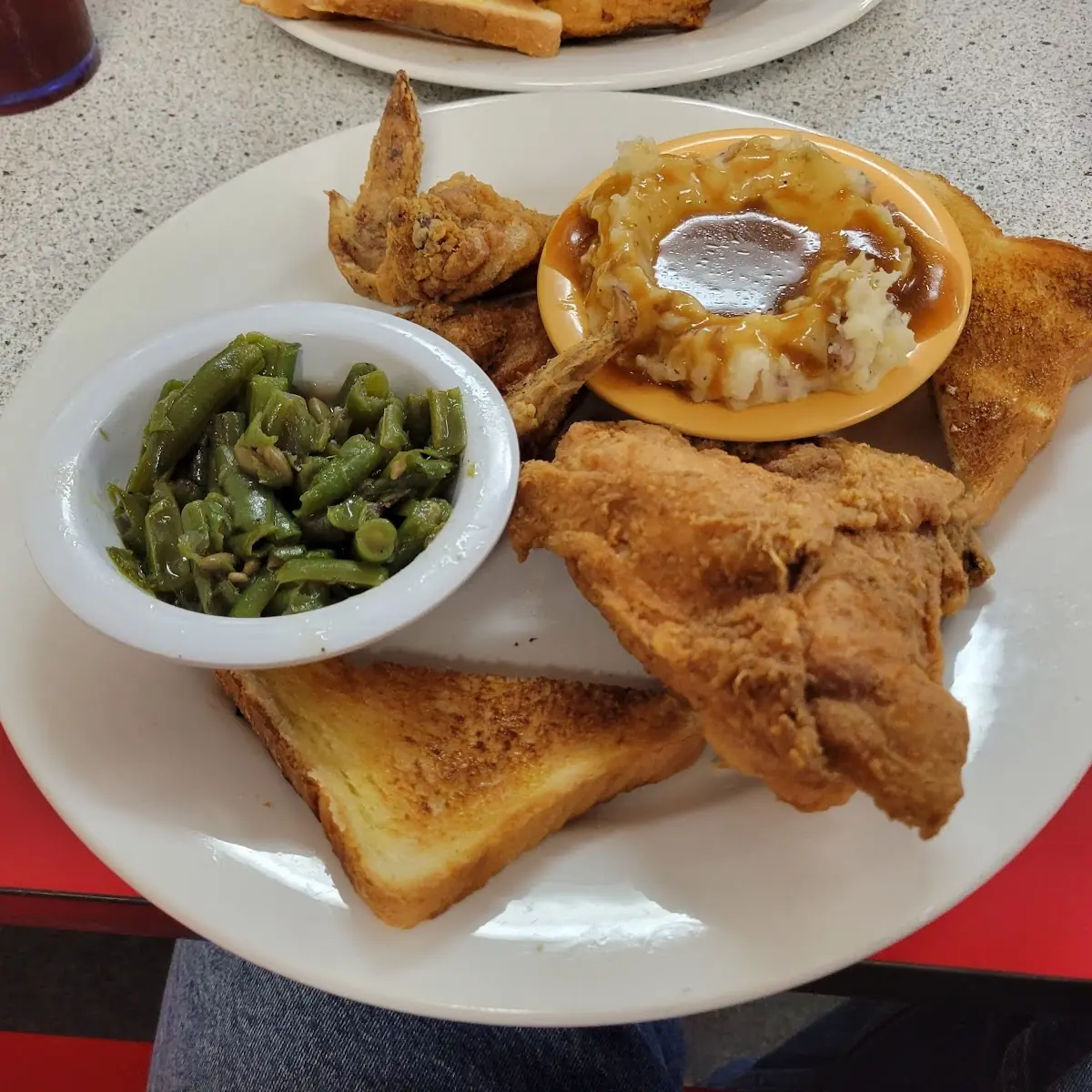 3pc Fried Chicken with Mash Potatoes and Green Beans