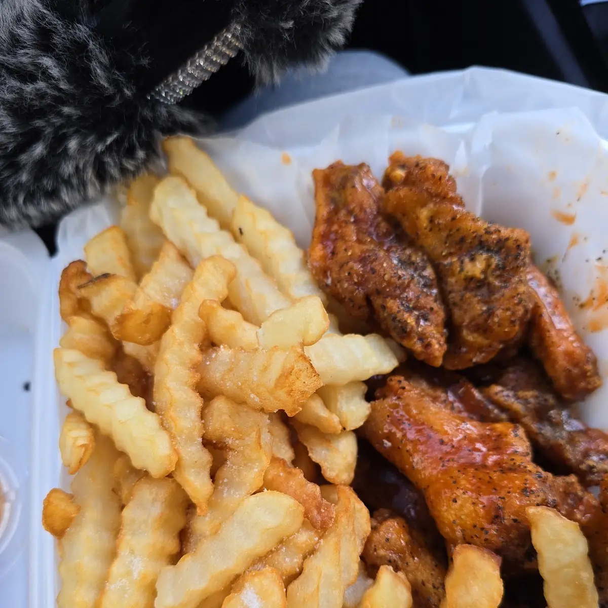 Hot Lemon Pepper Wings and Fries