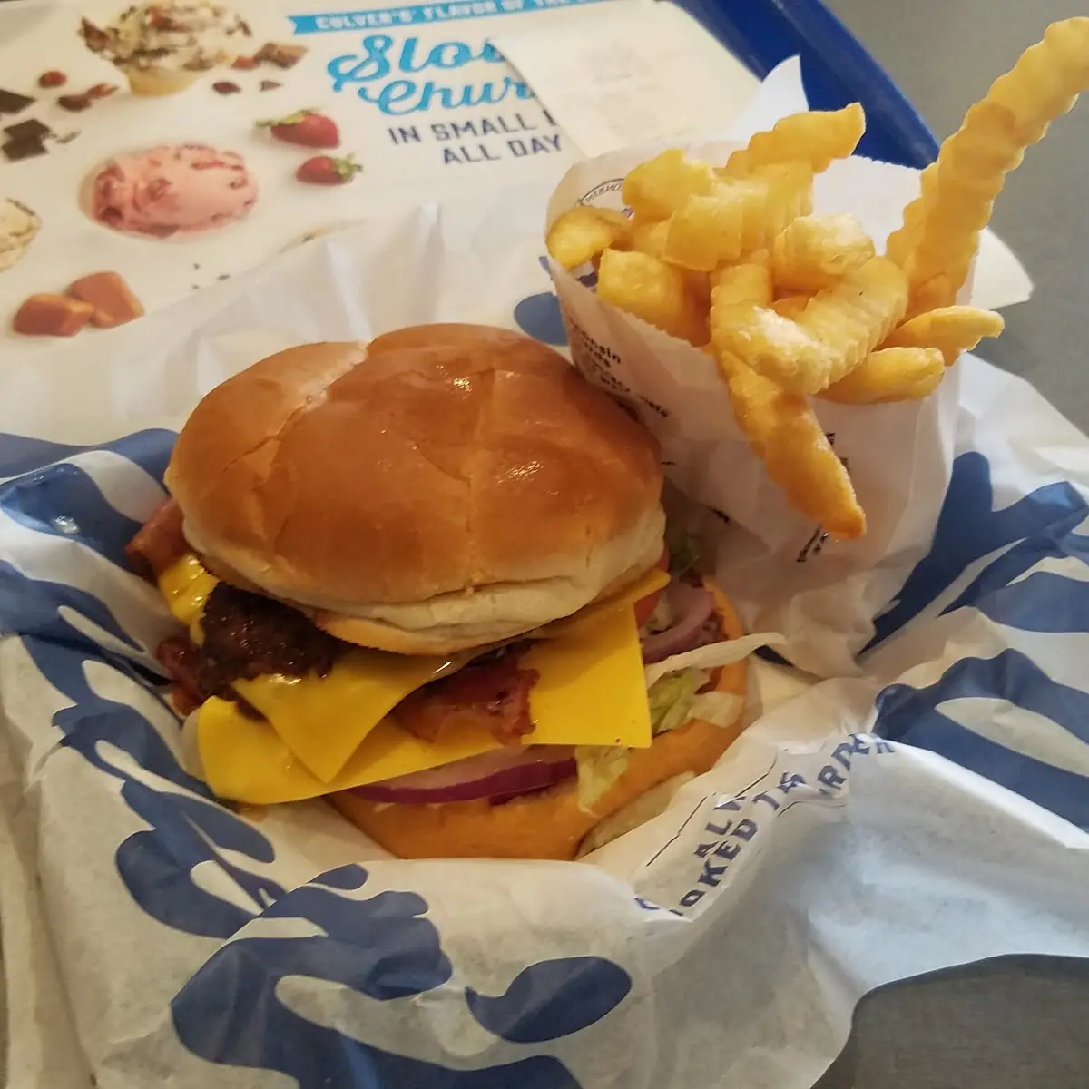 Bacon Cheeseburger and Fries