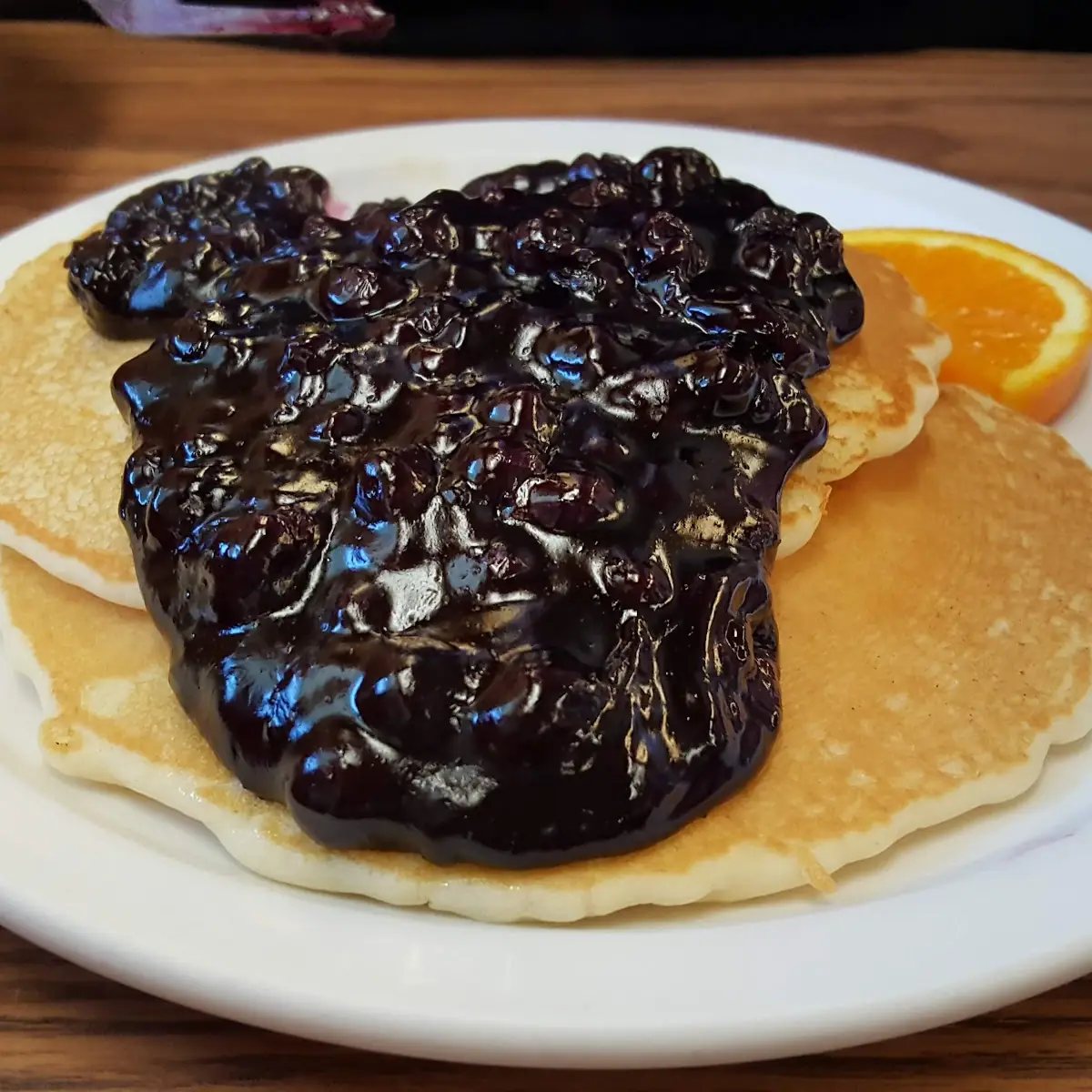 Pancakes with Blueberry Topping