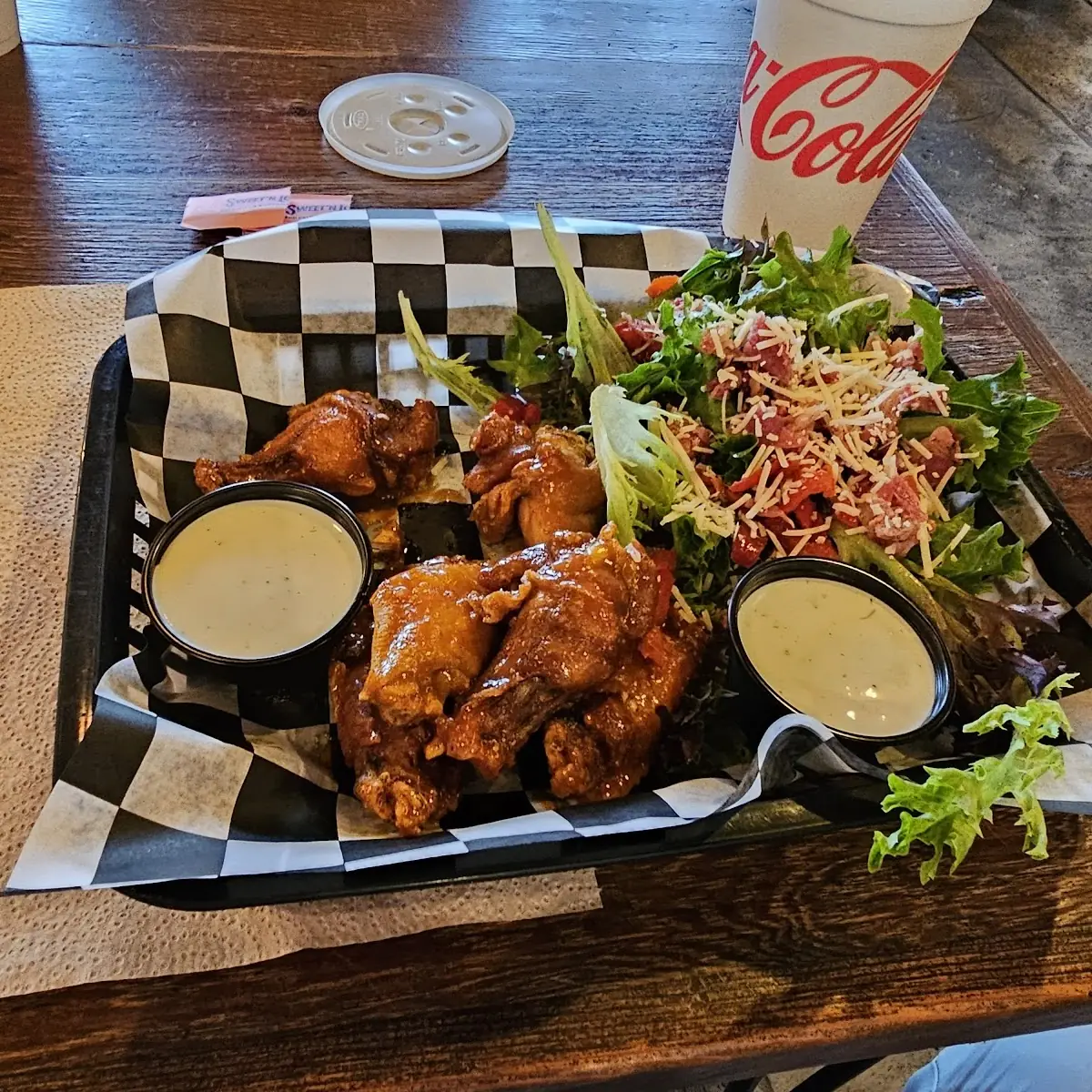 Buffalo Wings with a Side Salad