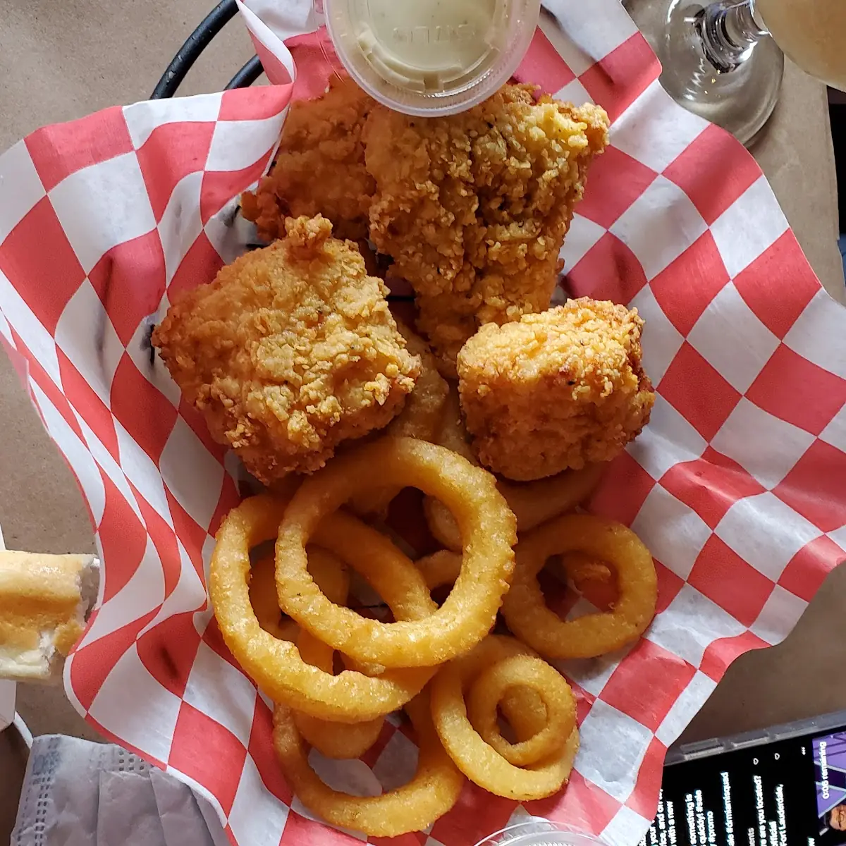 Fried Fish and Onion Ring Basket