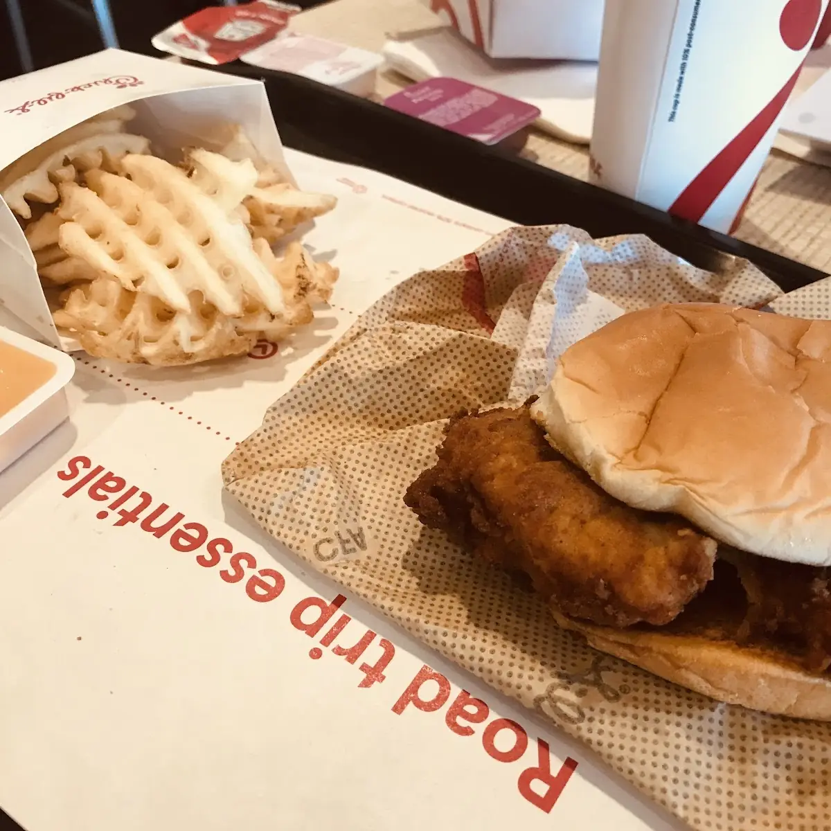Chicken Sandwich with Waffle Fries