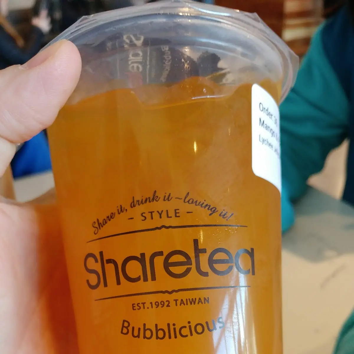 Mango & Passion Fruit Green Tea w Lychee Jelly