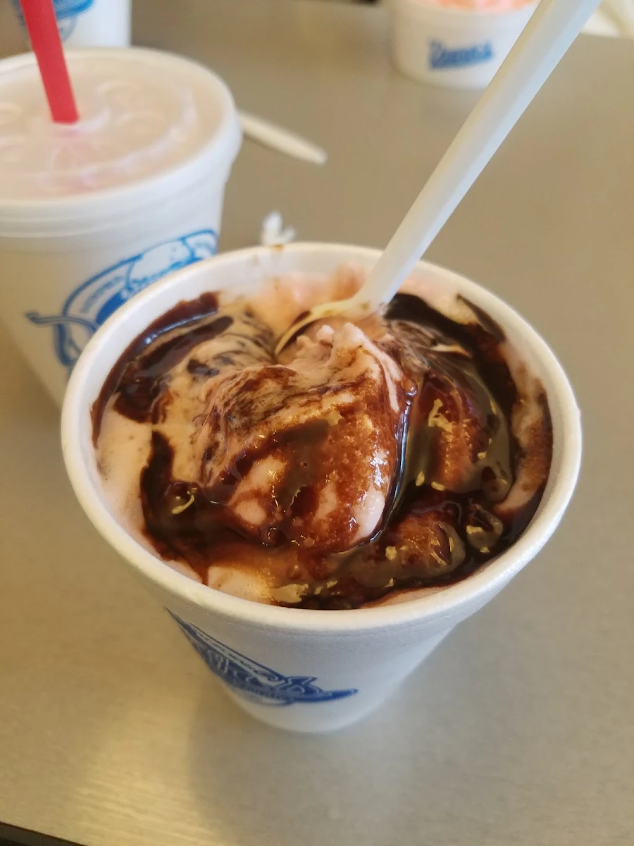 Peppermint Ice Milk Hot Fudge Sundae