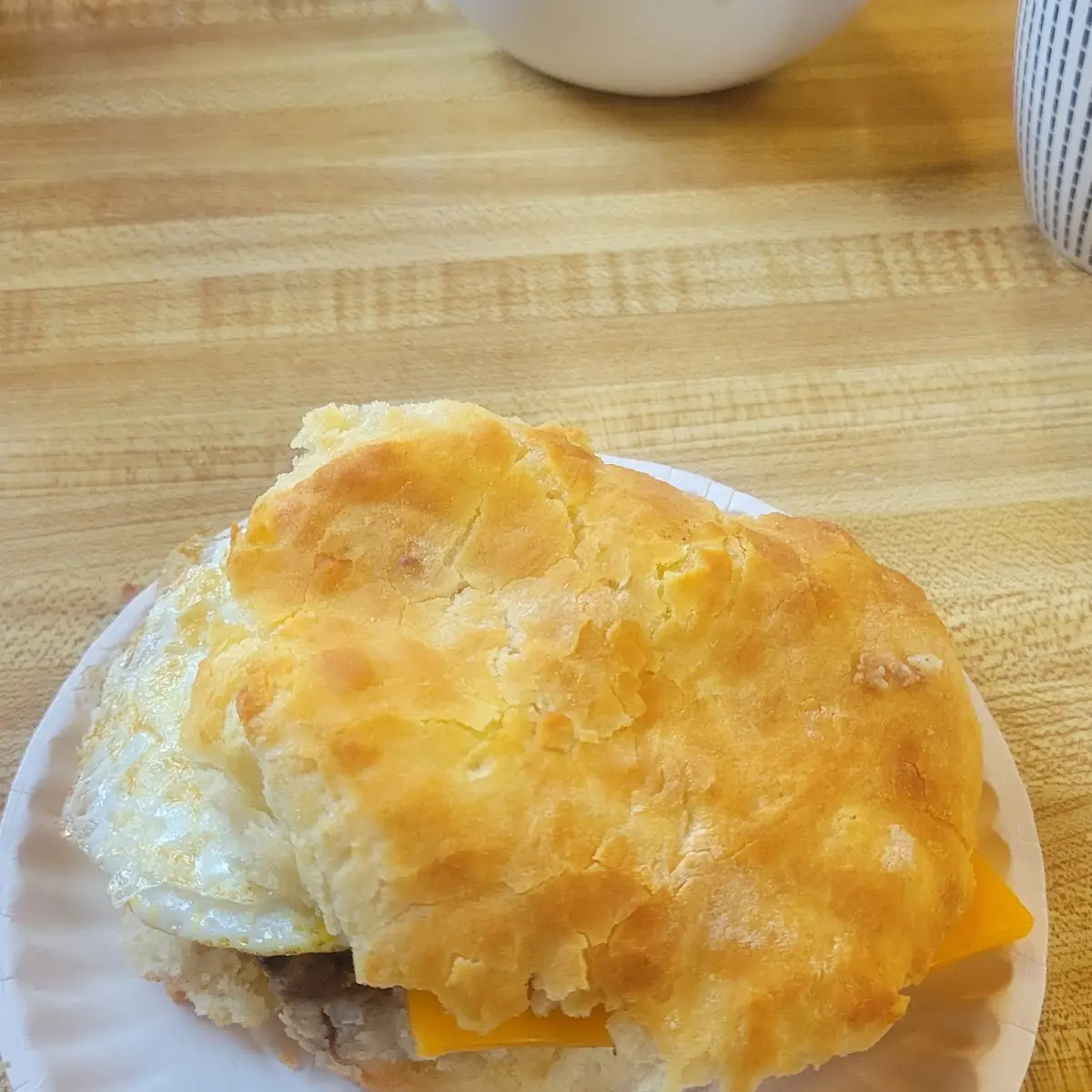 Steak Egg and Cheese Biscuit