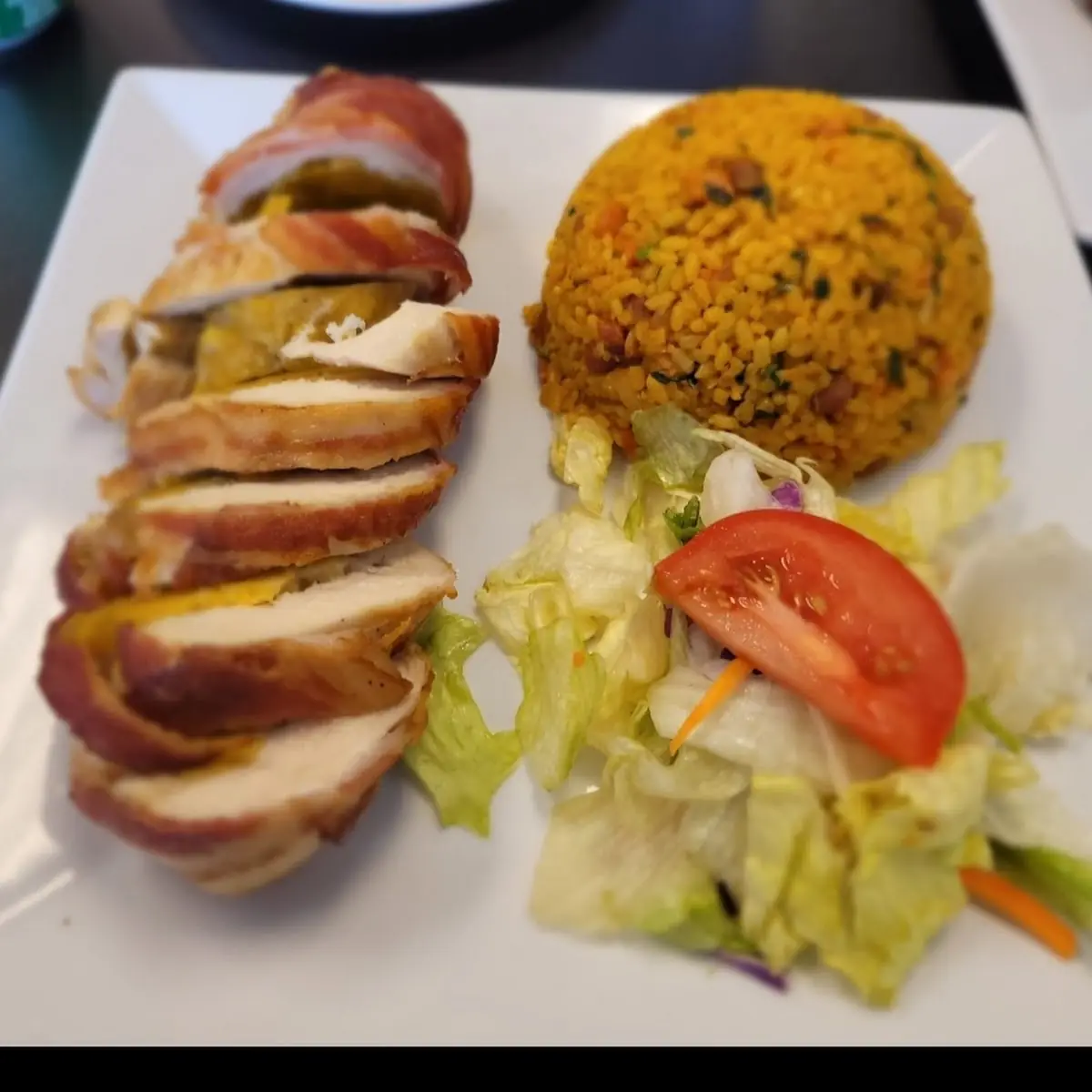 Pechugas Rellenas Chicken Breasts Stuffed with Mofongo Fried Sweet Plantain or Ham and Cheese