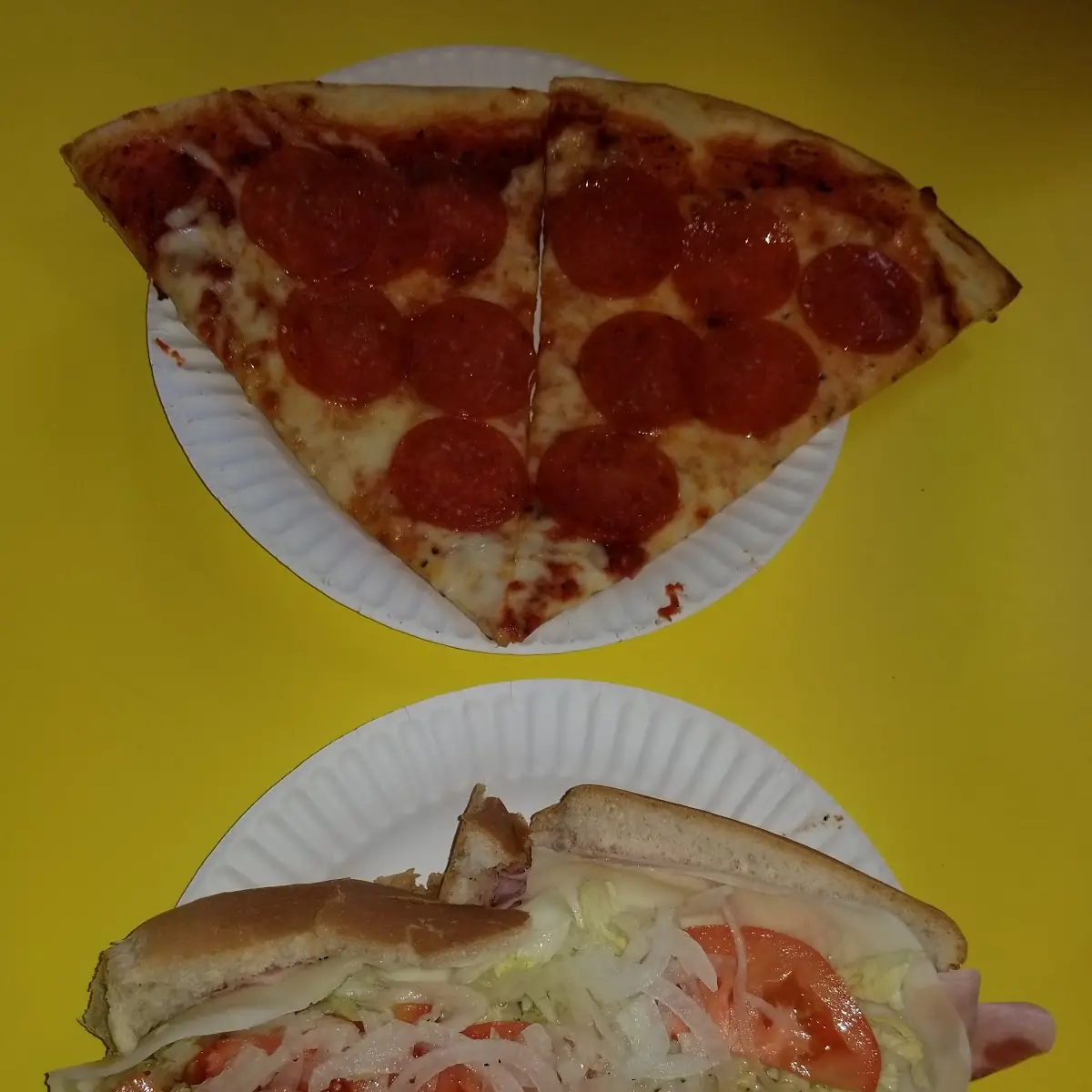 Ham and Cheese Sub & Pepperoni Pizza