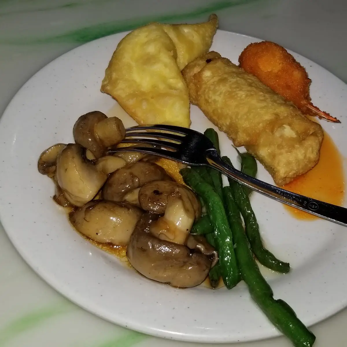 Egg Roll Green Beans Crab Rangoon Mushrooms