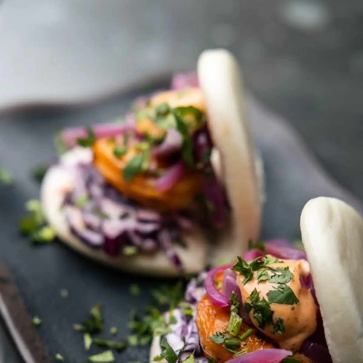 Cold Smoked Pork Belly Buns