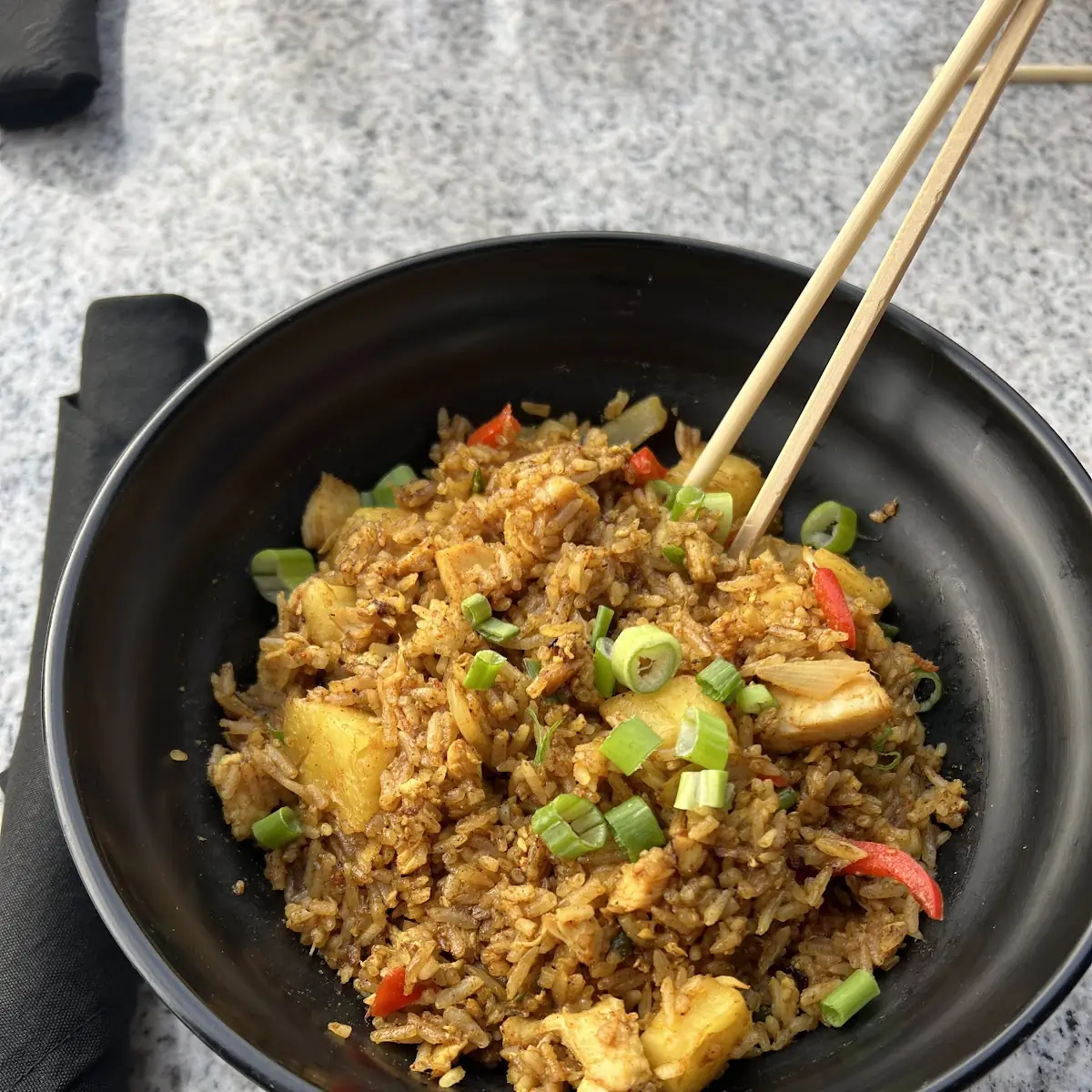 Fried Rice with Chicken and Pineapple