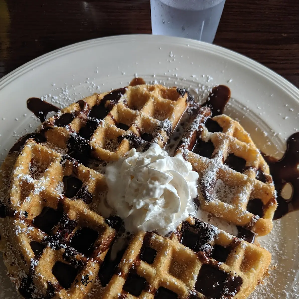 Chocolate Waffle, Scoops Restaurant Breakfast and Lunch