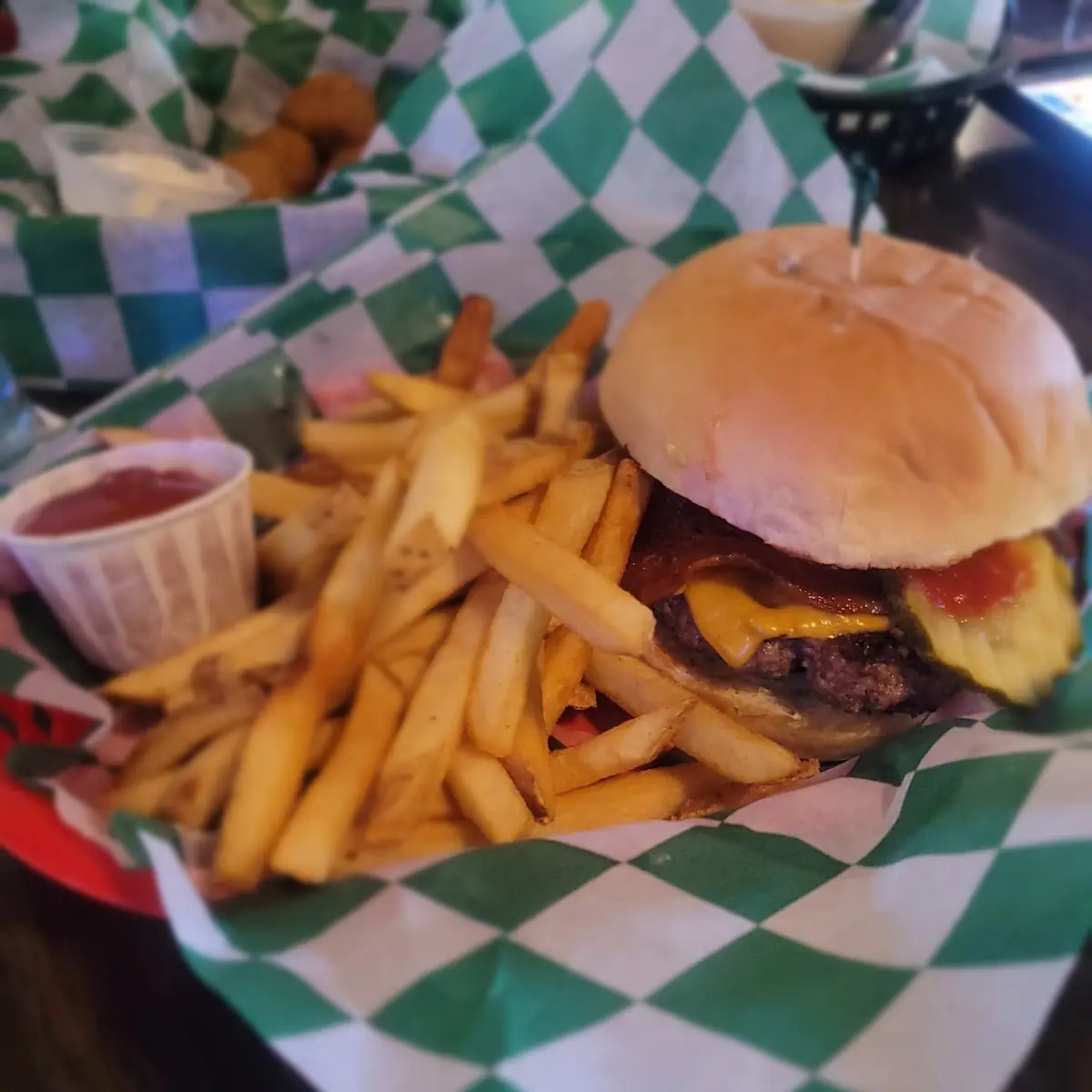 Bacon Cheeseburger and Fries