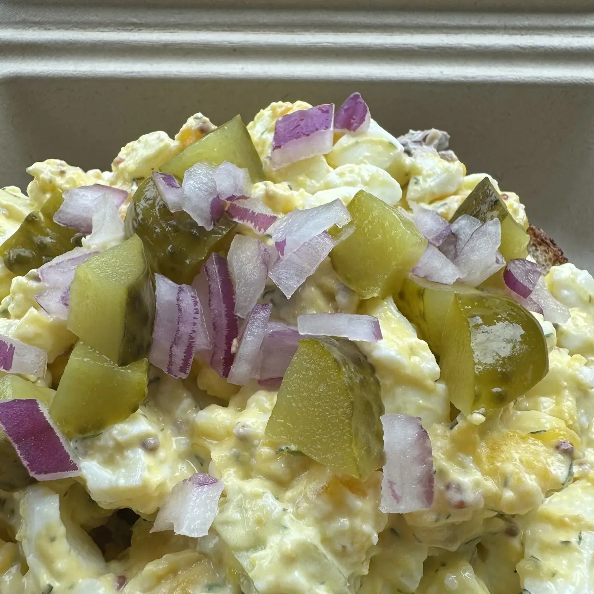 Toast with Egg Salad Red