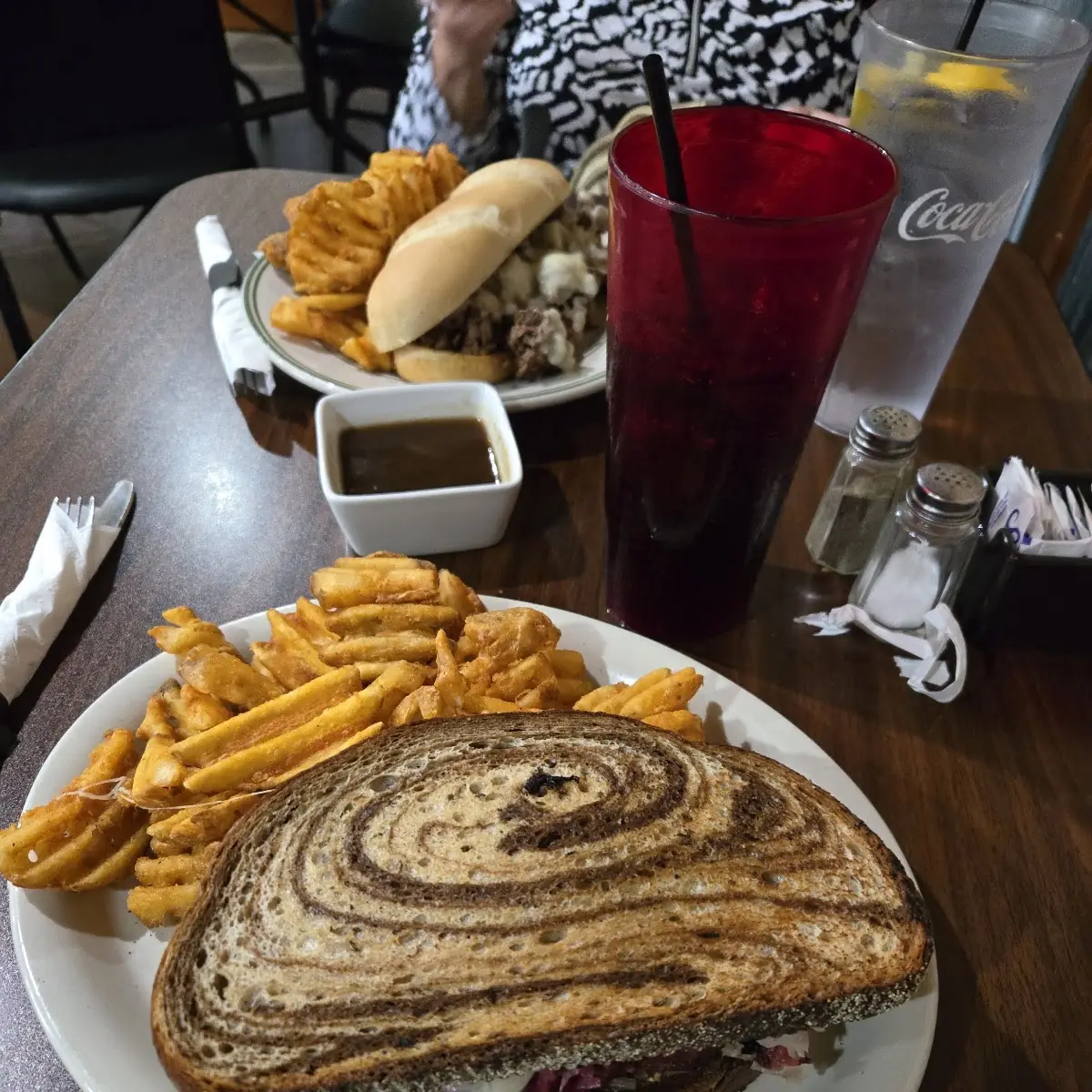 Ruben and Waffle Fries