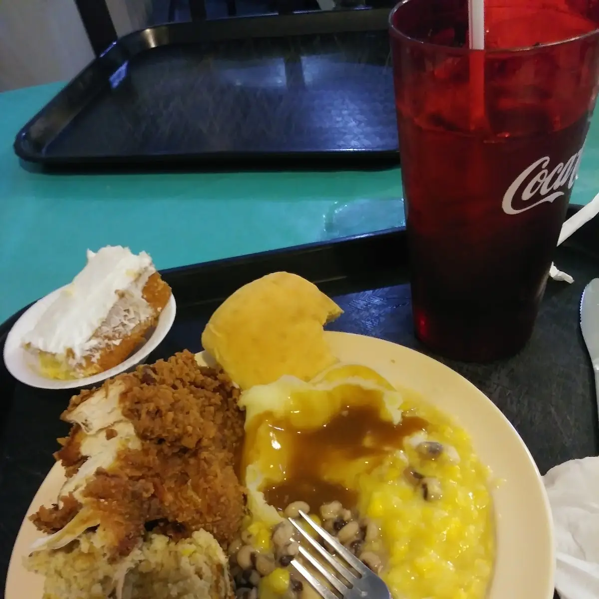 Fried Chicken Dressing Cream Corn Mashedpot Butter B