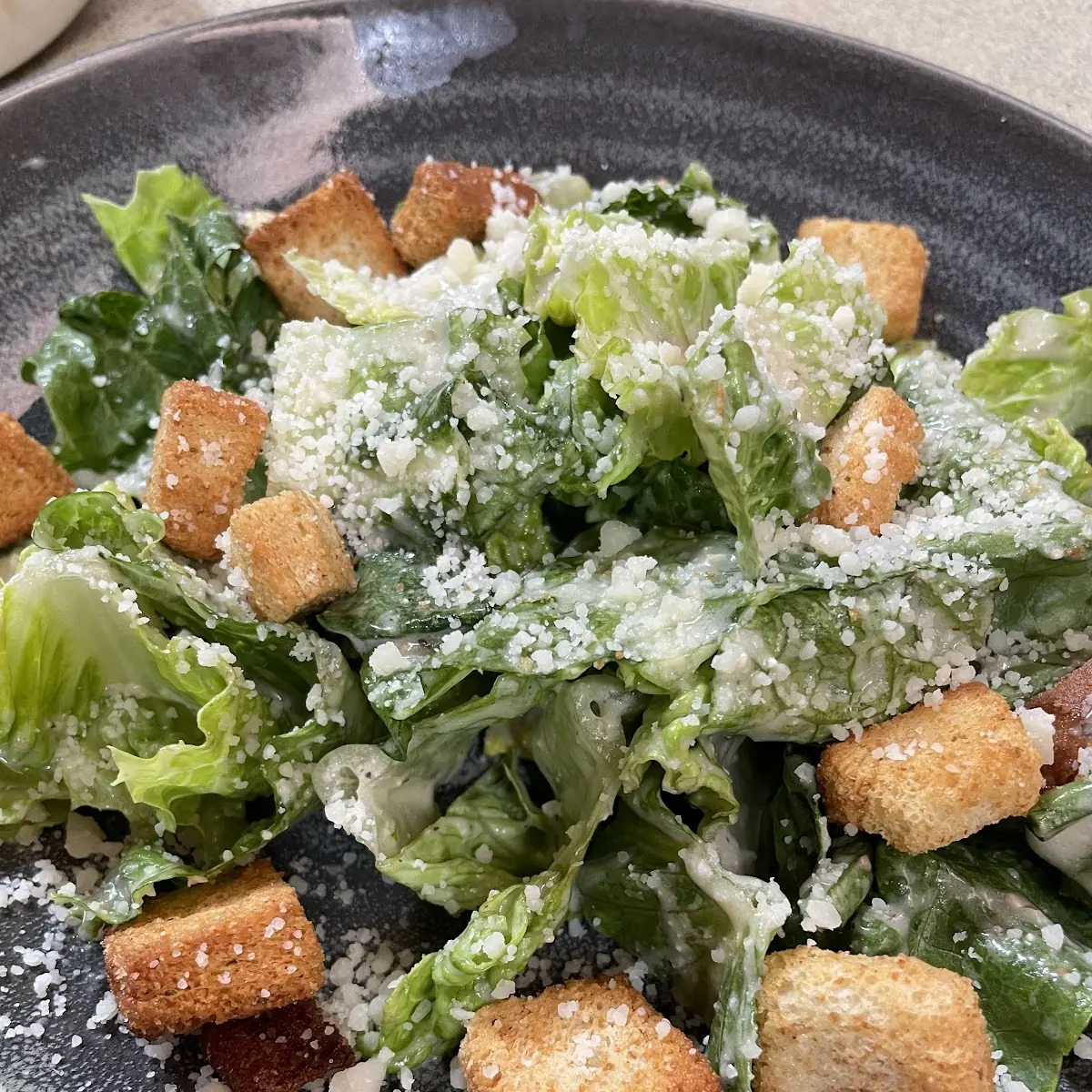 Classic Aviator's Think Caesar Salad with Rustic Croutons