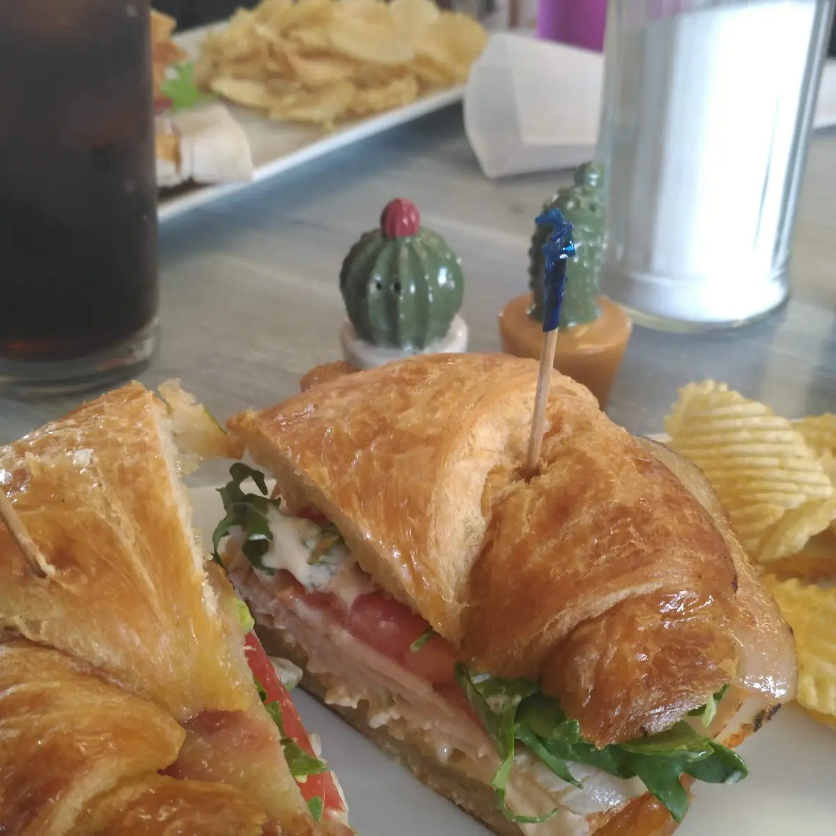 Turkey Bacon Avocado on Croissant Sandwich