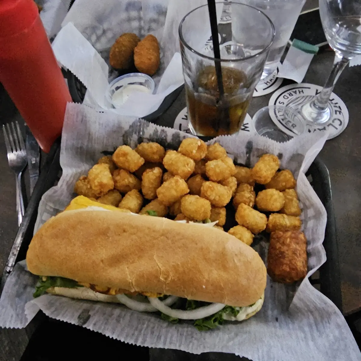 Fish Sandwich with Tots