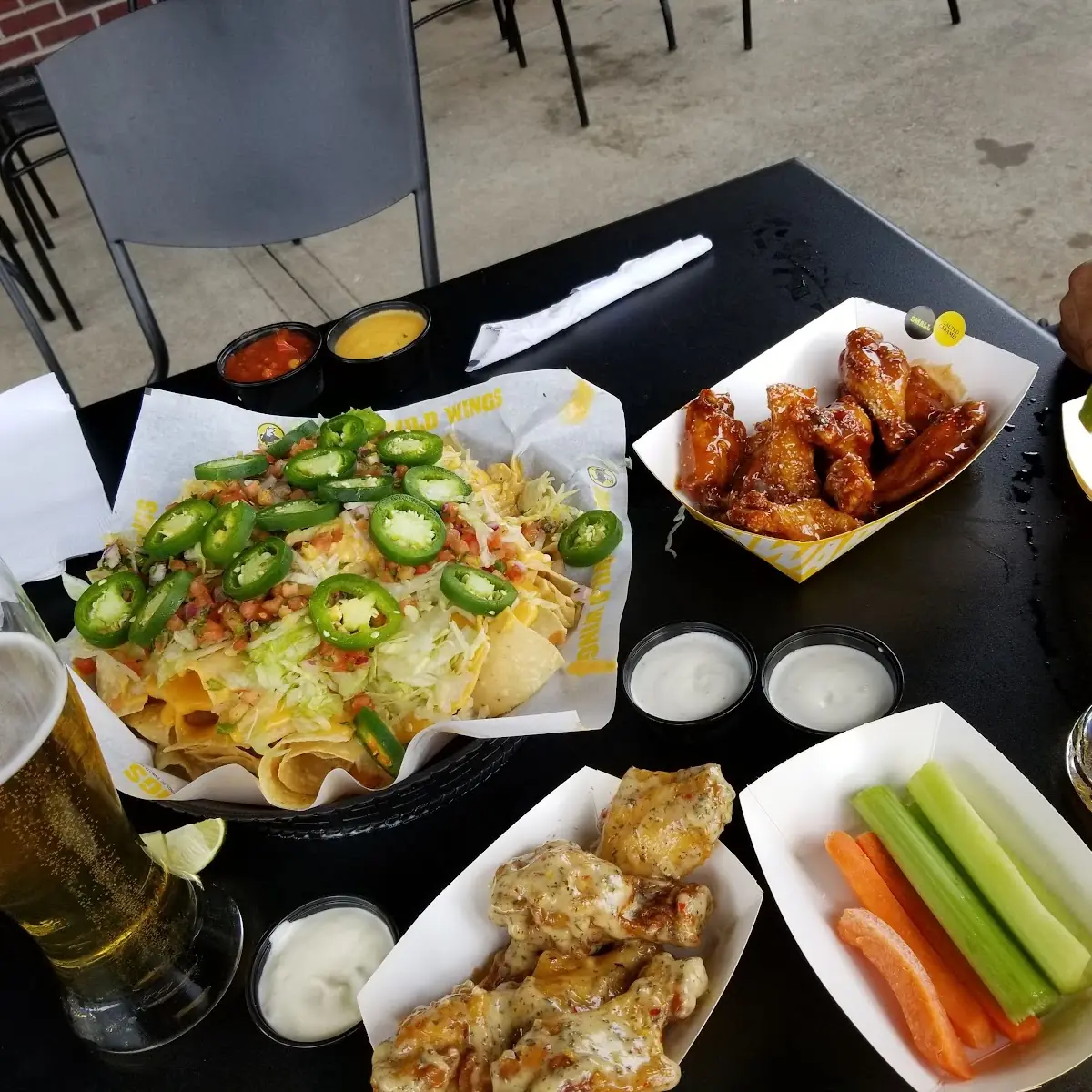 Nachos Supreme and Wings