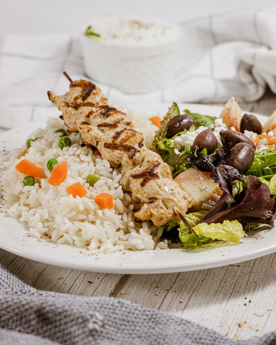 Chicken Souvlaki Lunch Plate, Mezza Lebanese Kitchen